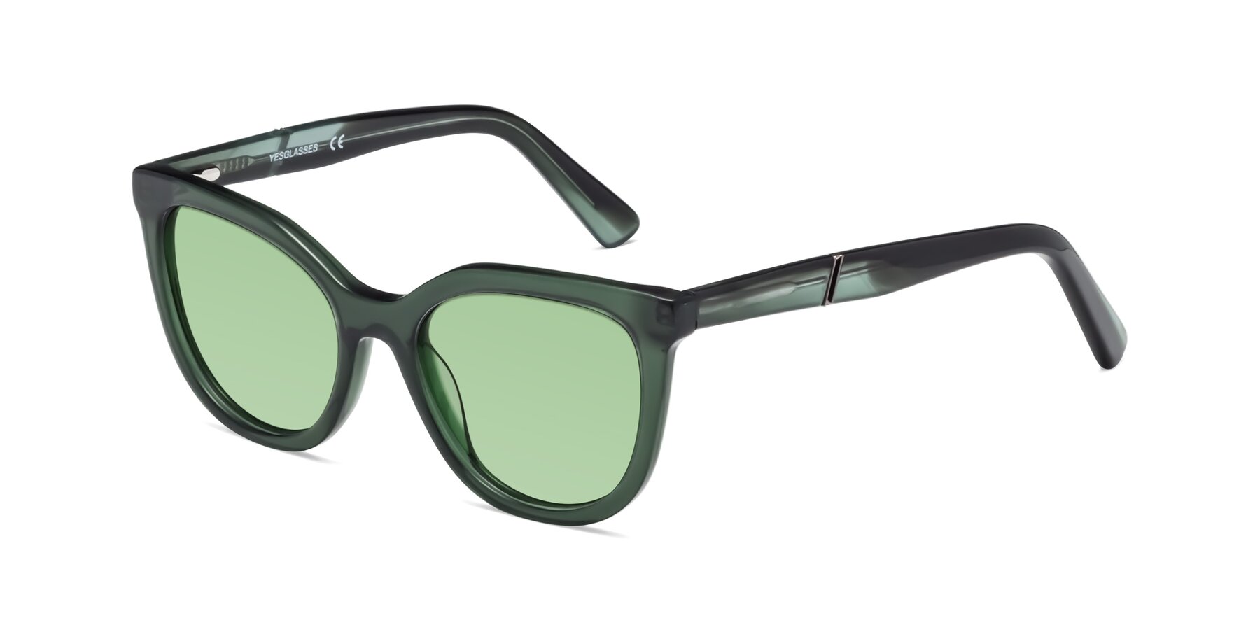 Angle of 17287 in Translucent Green with Medium Green Tinted Lenses