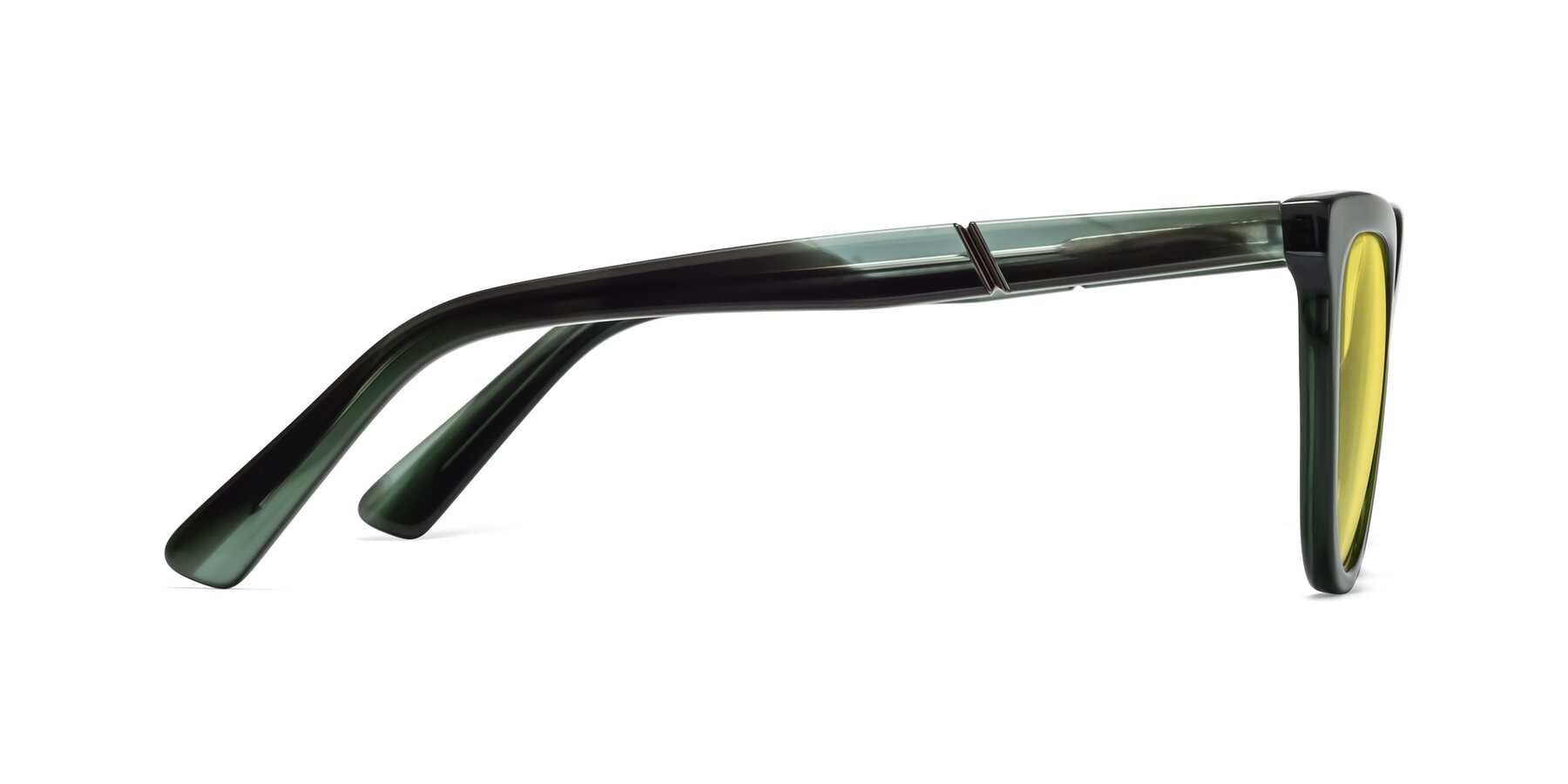 Side of 17287 in Translucent Green with Medium Yellow Tinted Lenses