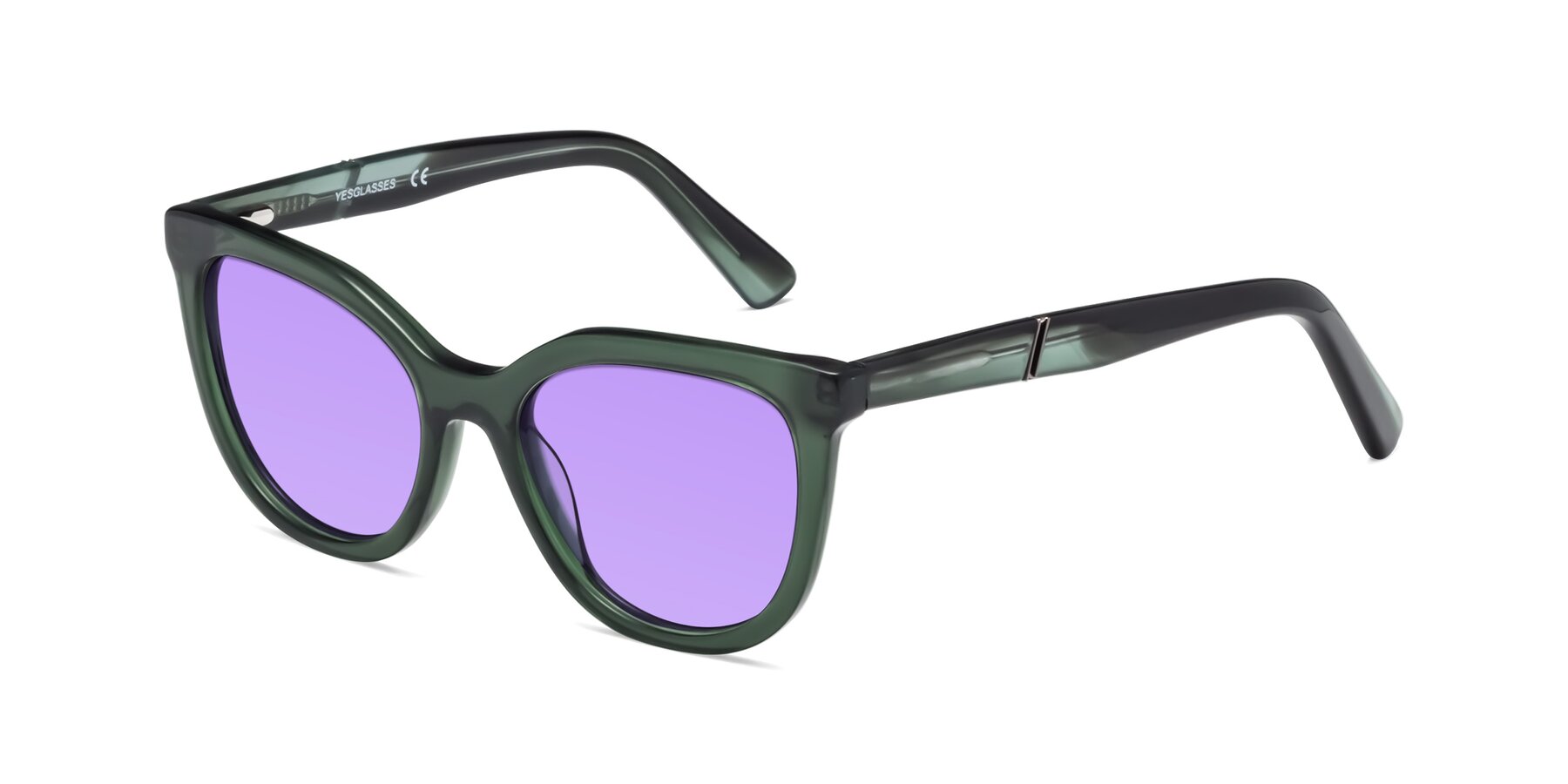 Angle of 17287 in Translucent Green with Medium Purple Tinted Lenses
