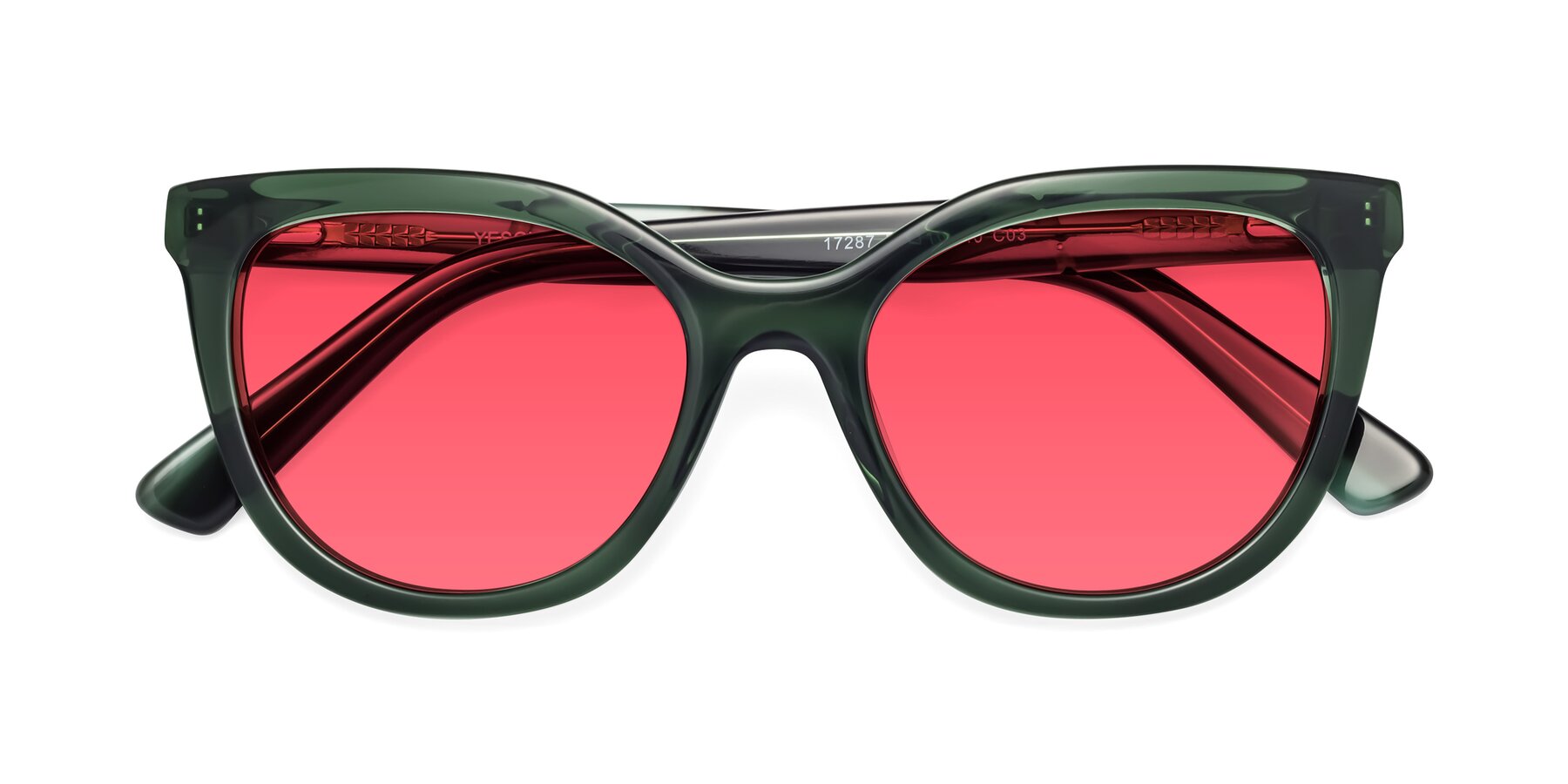 Folded Front of 17287 in Translucent Green with Red Tinted Lenses