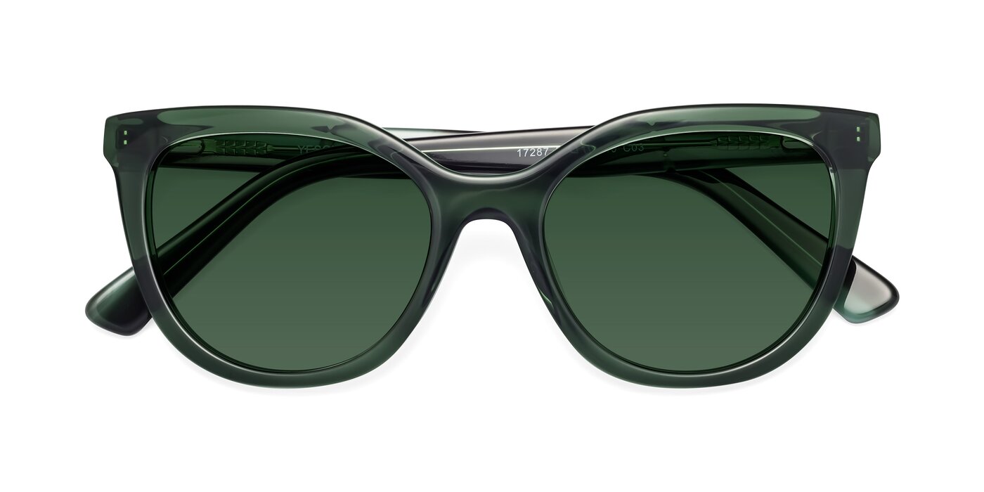 17287 - Translucent Green Tinted Sunglasses