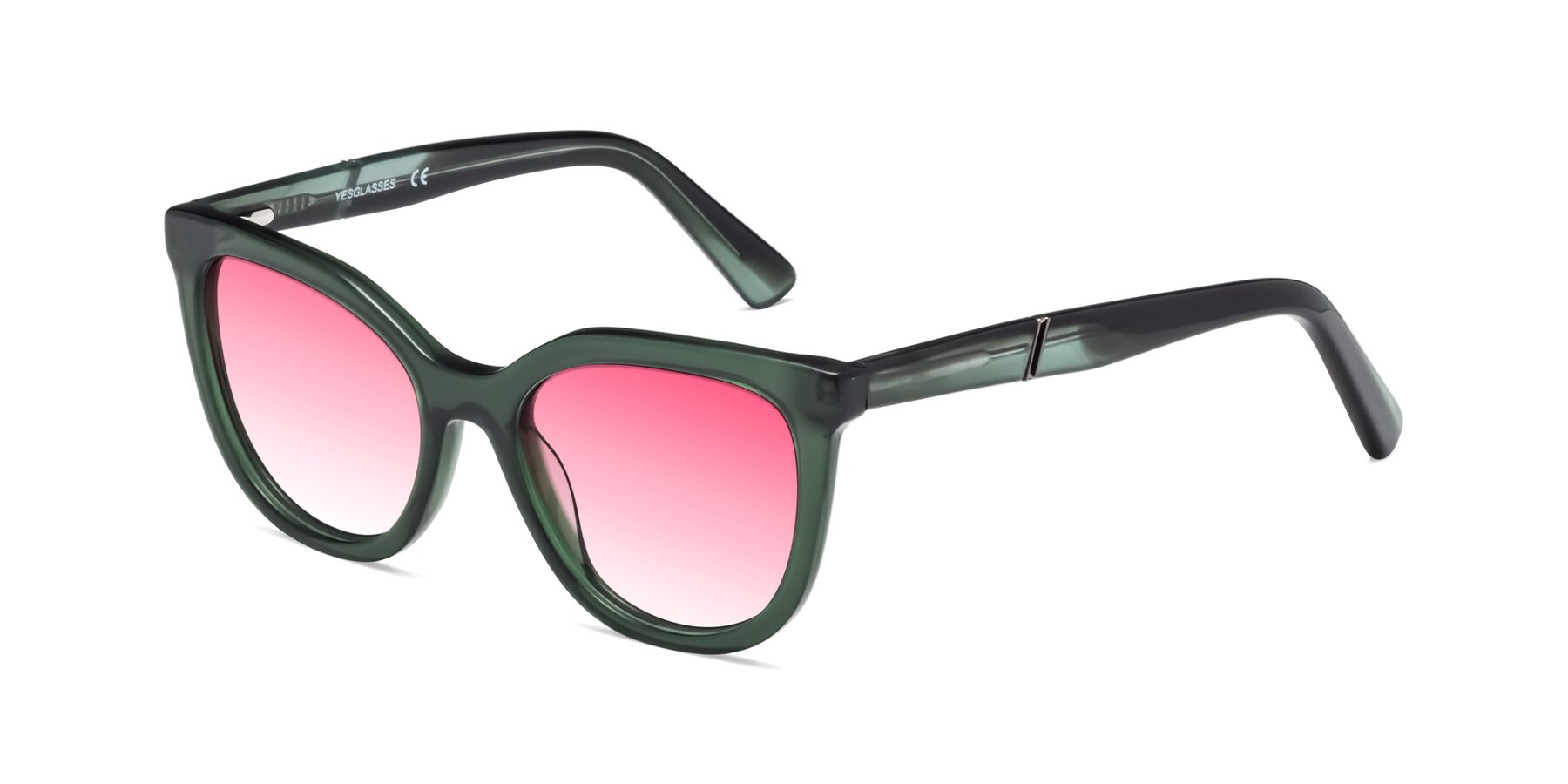 Angle of 17287 in Translucent Green with Pink Gradient Lenses