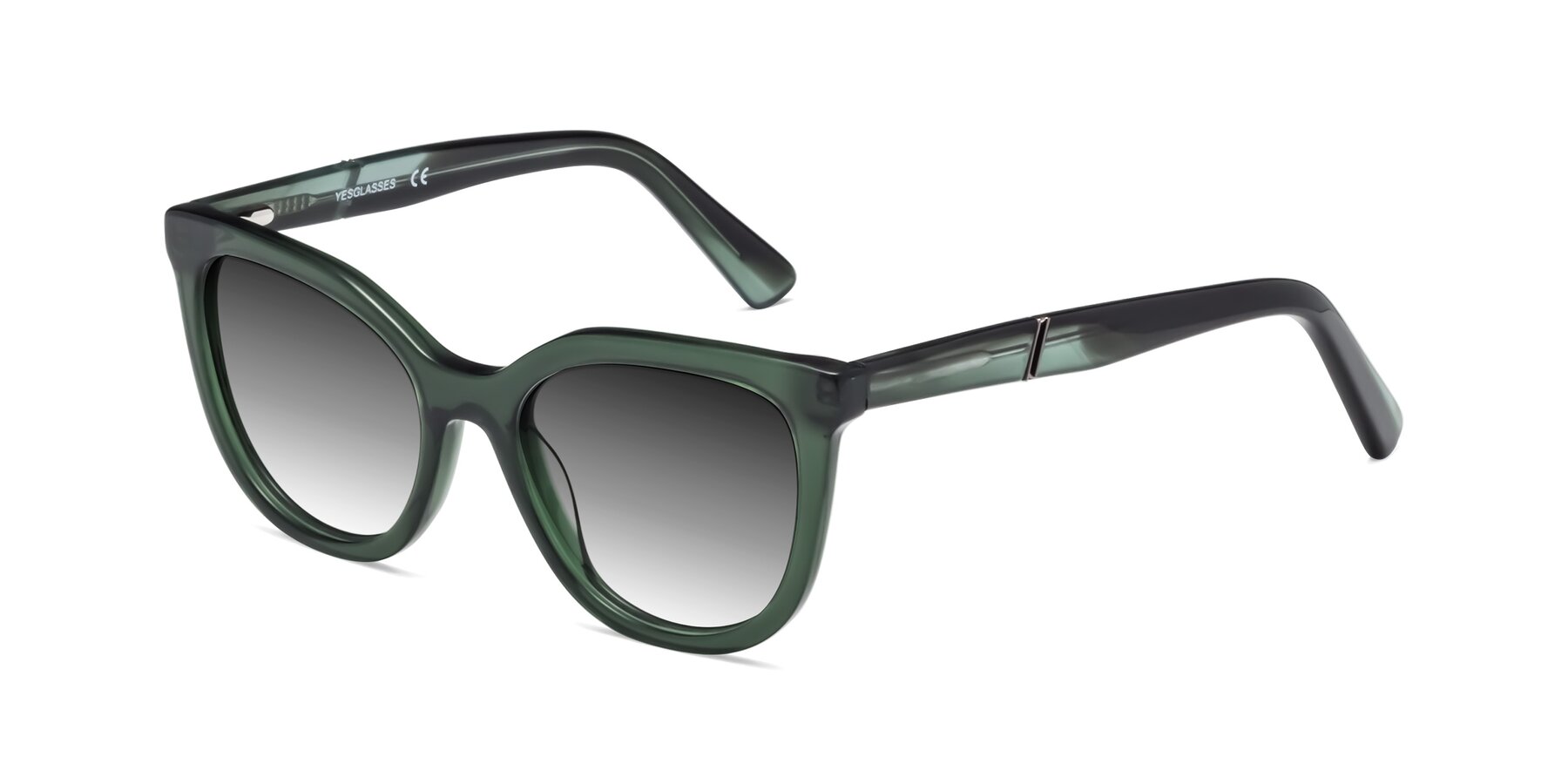Angle of 17287 in Translucent Green with Gray Gradient Lenses