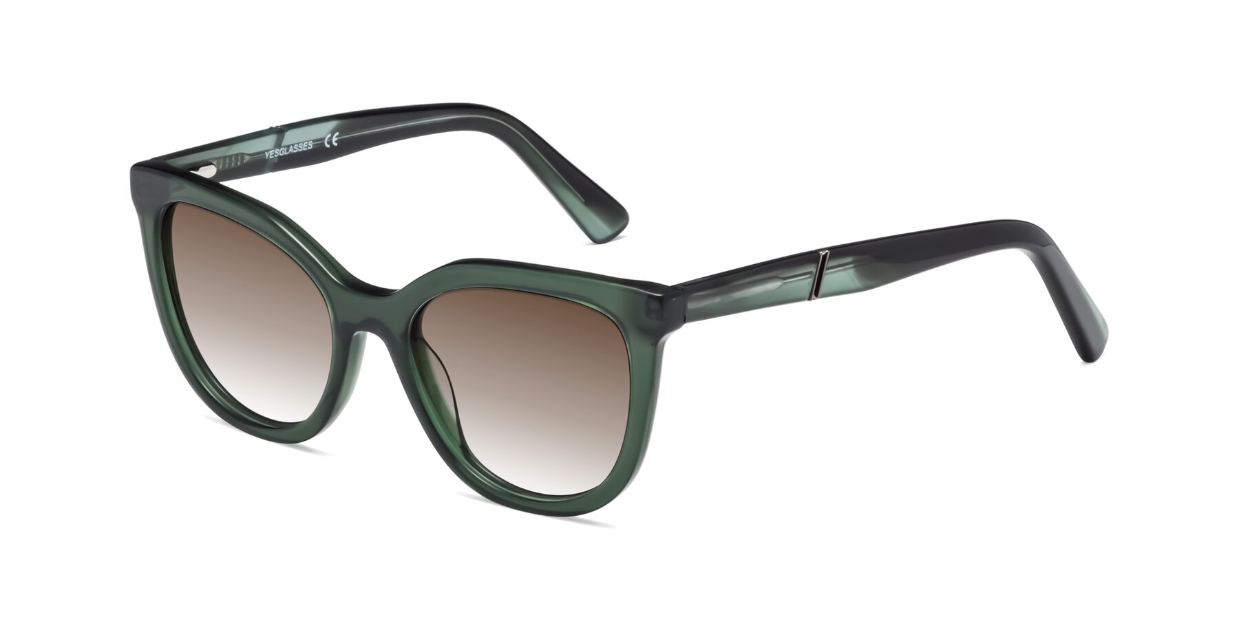 Angle of 17287 in Translucent Green with Brown Gradient Lenses