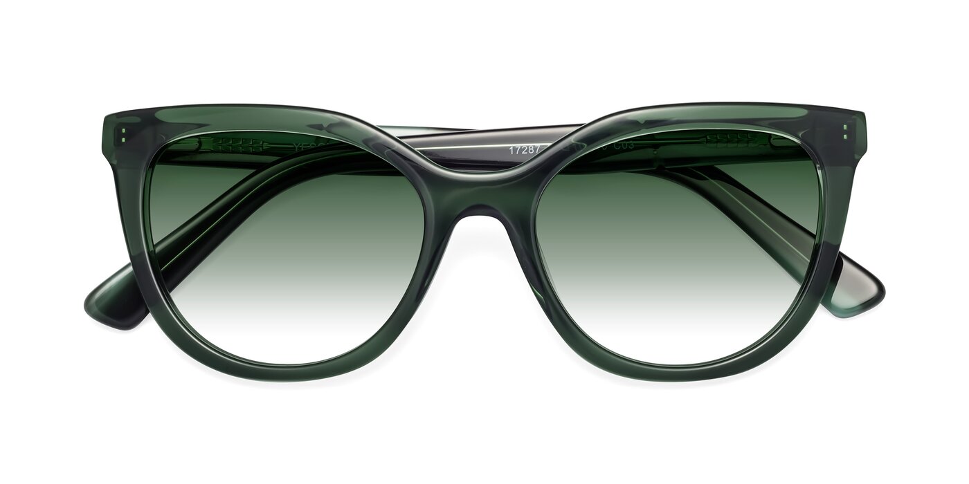 17287 - Translucent Green Gradient Sunglasses