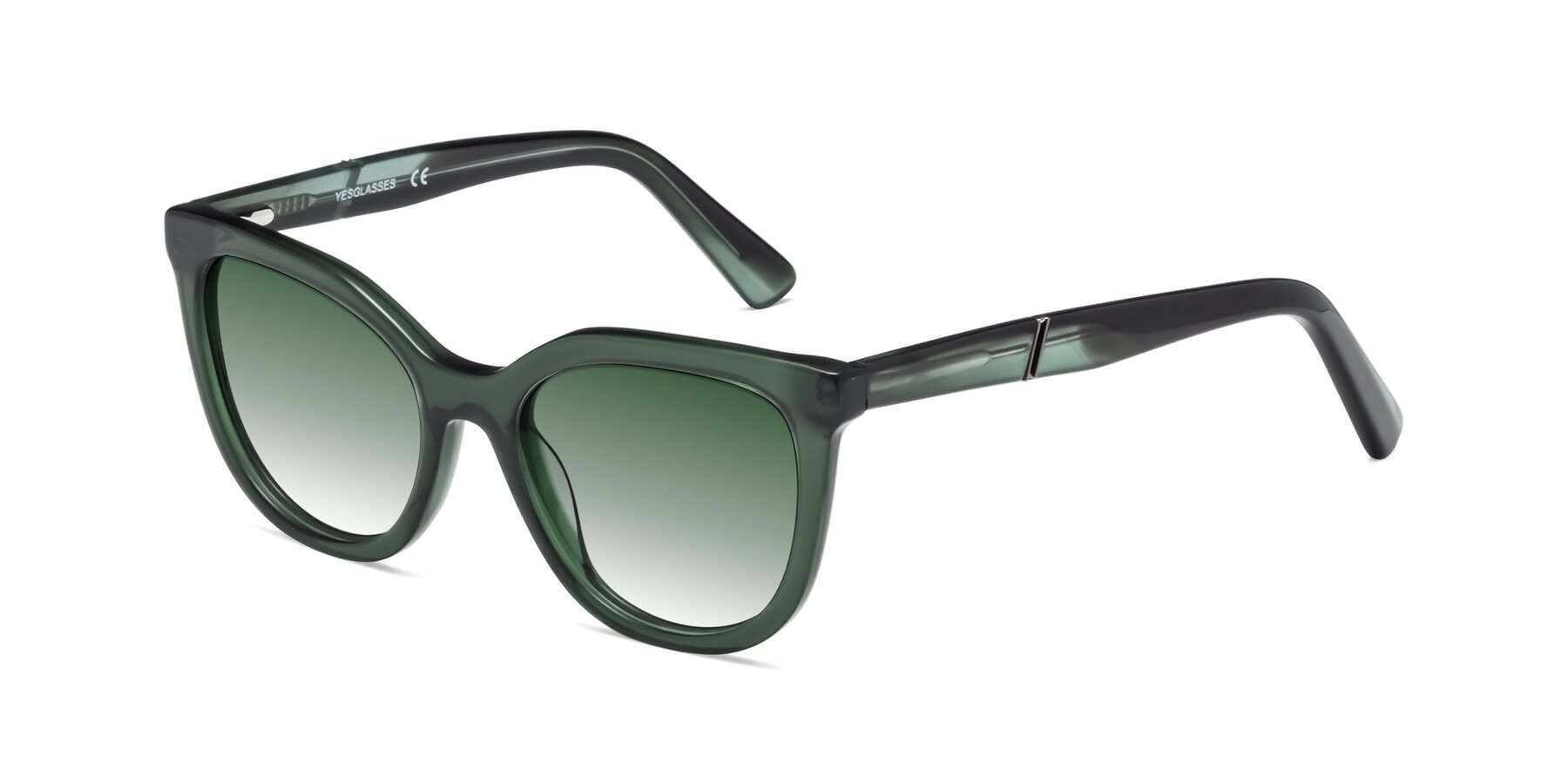 Angle of 17287 in Translucent Green with Green Gradient Lenses