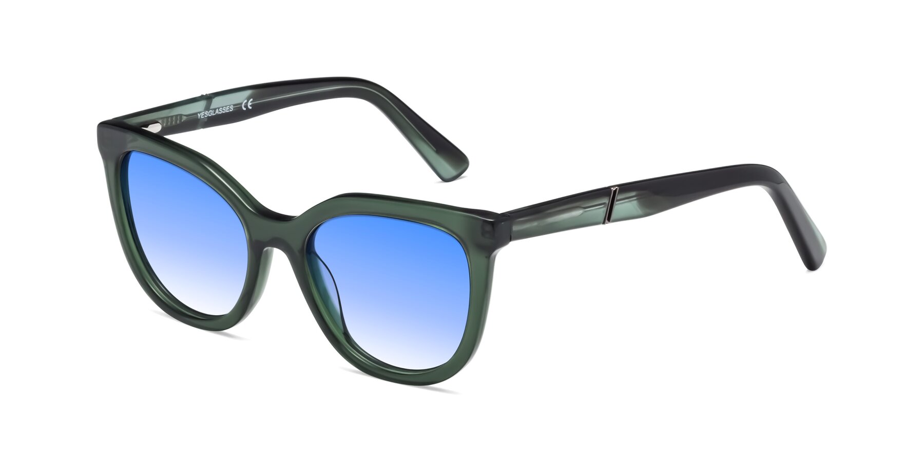 Angle of 17287 in Translucent Green with Blue Gradient Lenses