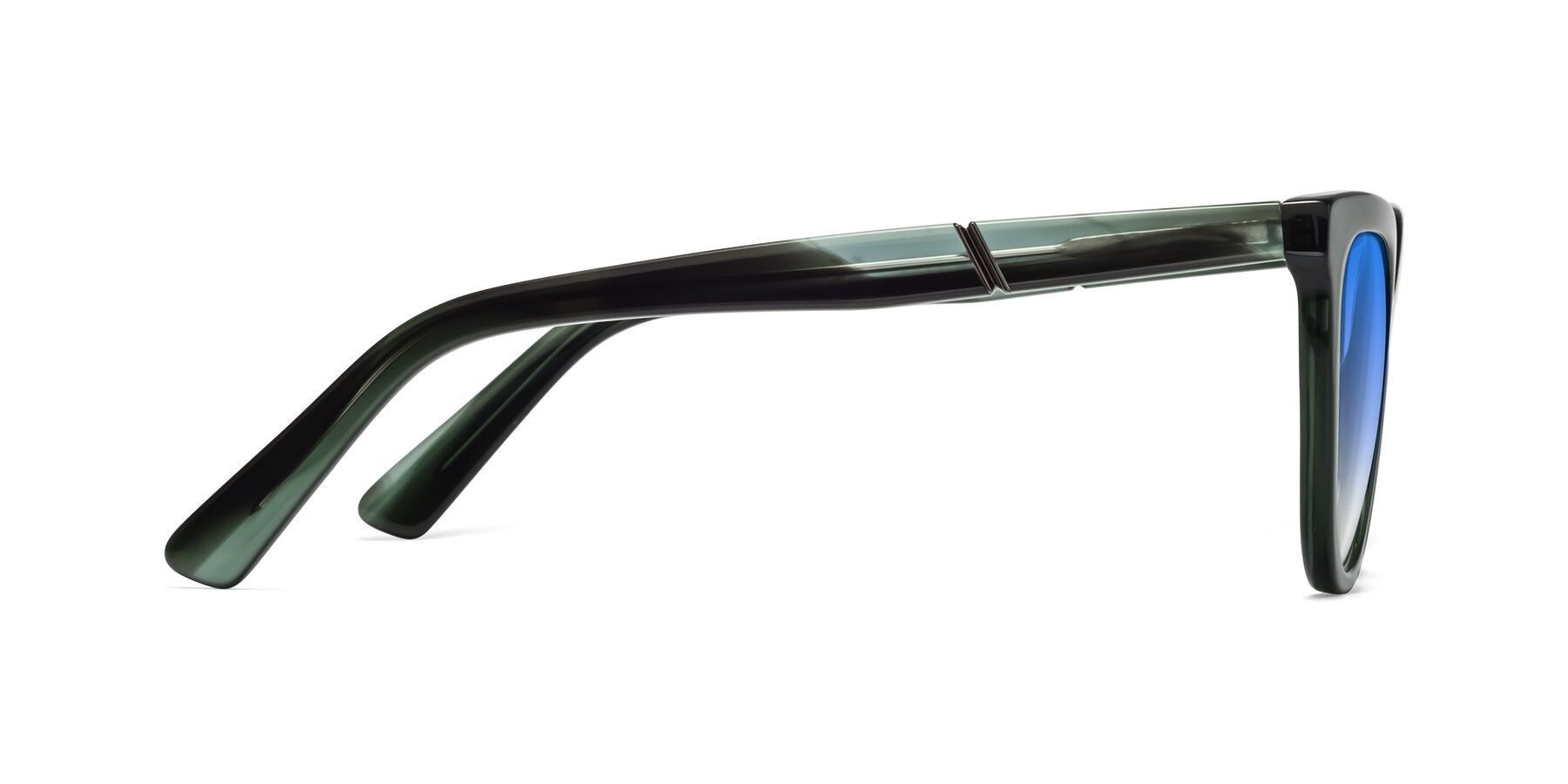 Side of 17287 in Translucent Green with Blue Gradient Lenses