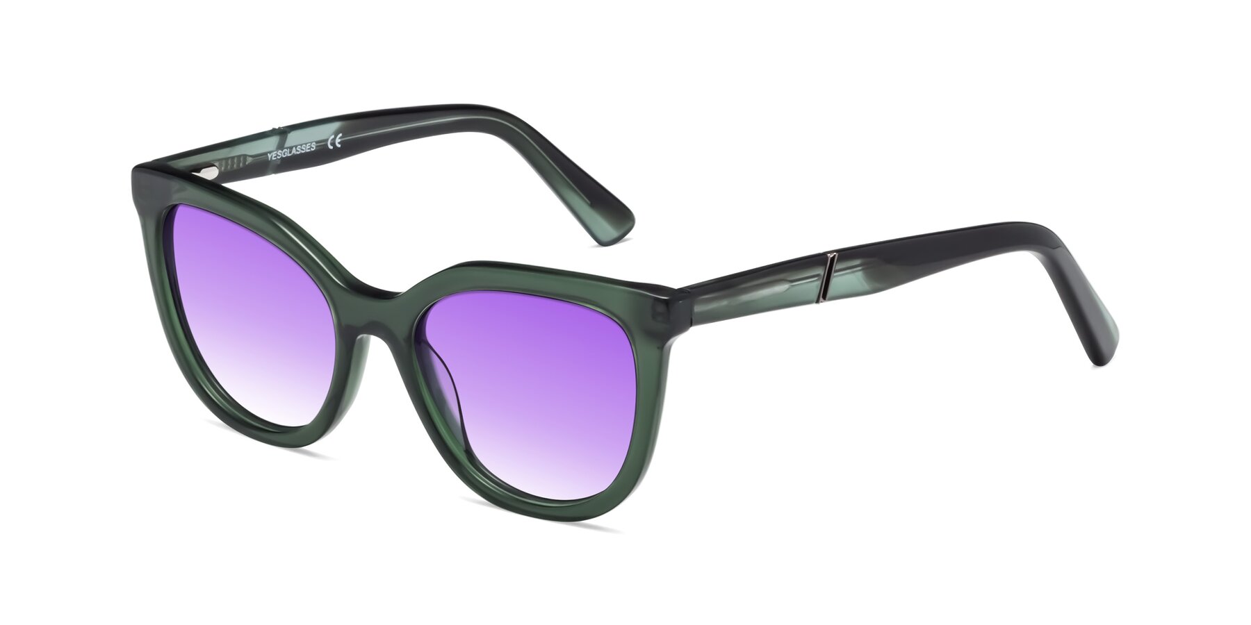 Angle of 17287 in Translucent Green with Purple Gradient Lenses