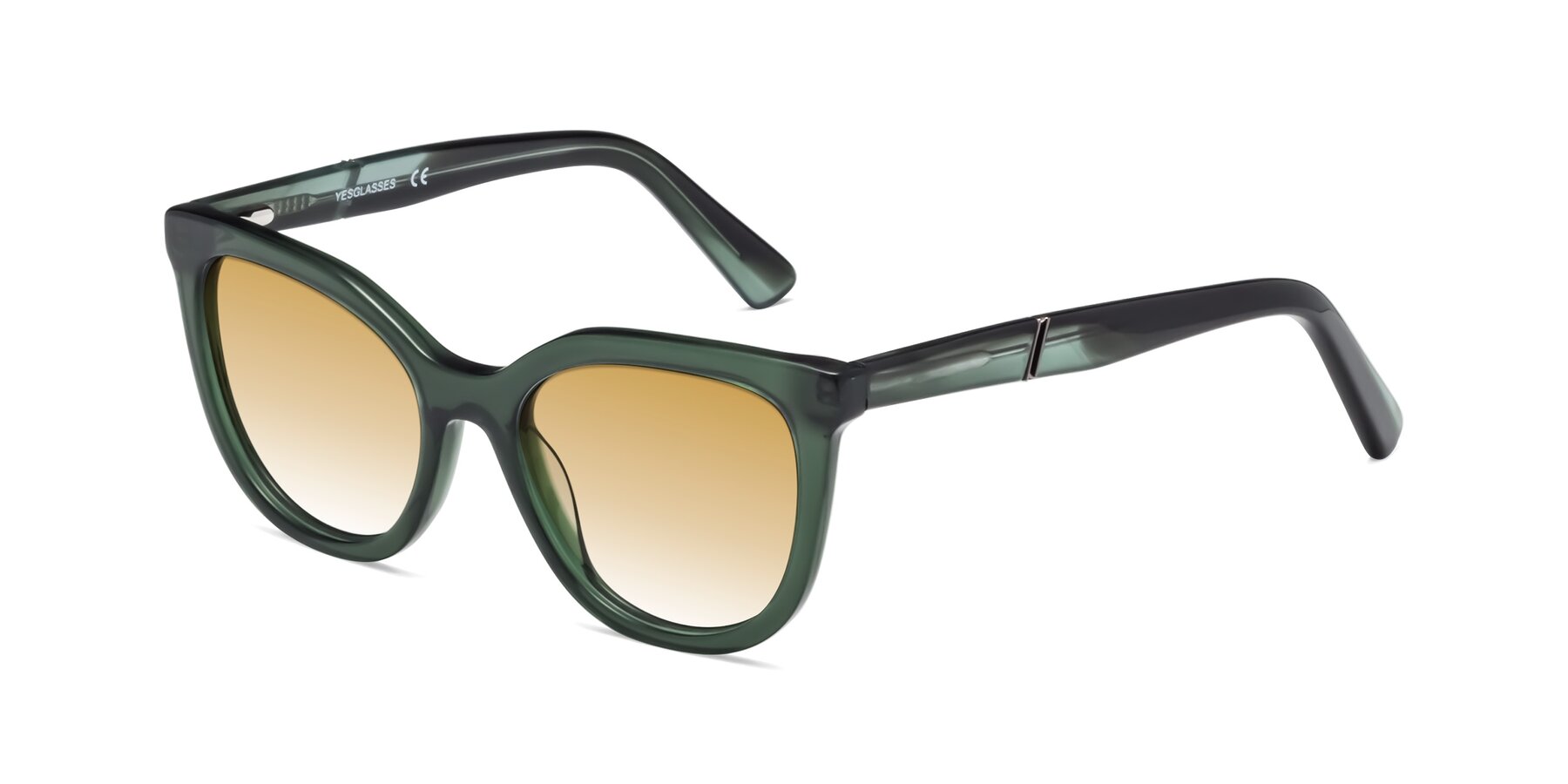 Angle of 17287 in Translucent Green with Champagne Gradient Lenses