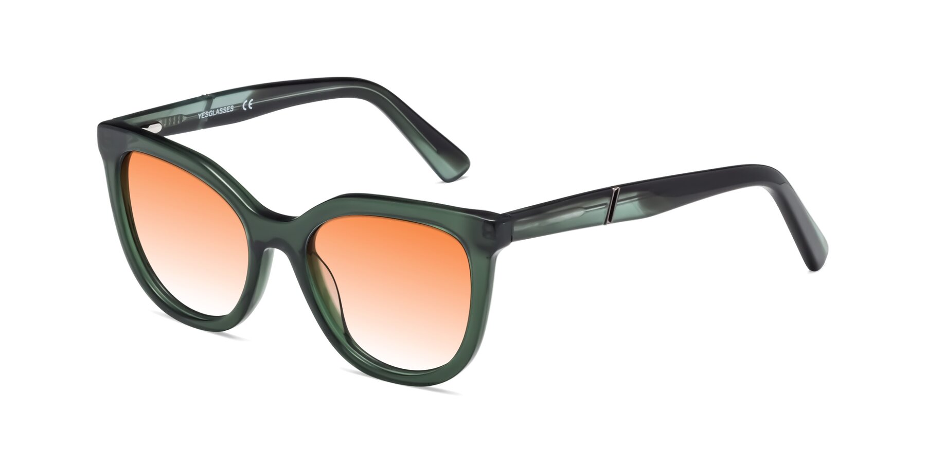 Angle of 17287 in Translucent Green with Orange Gradient Lenses
