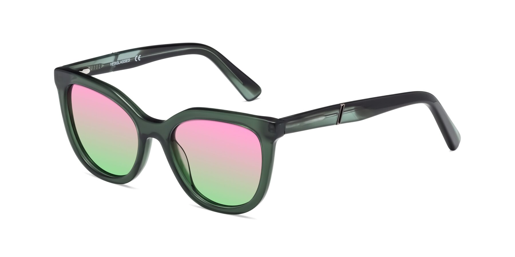 Angle of 17287 in Translucent Green with Pink / Green Gradient Lenses