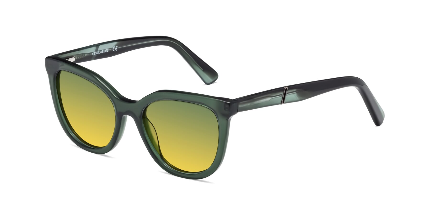 Angle of 17287 in Translucent Green with Green / Yellow Gradient Lenses