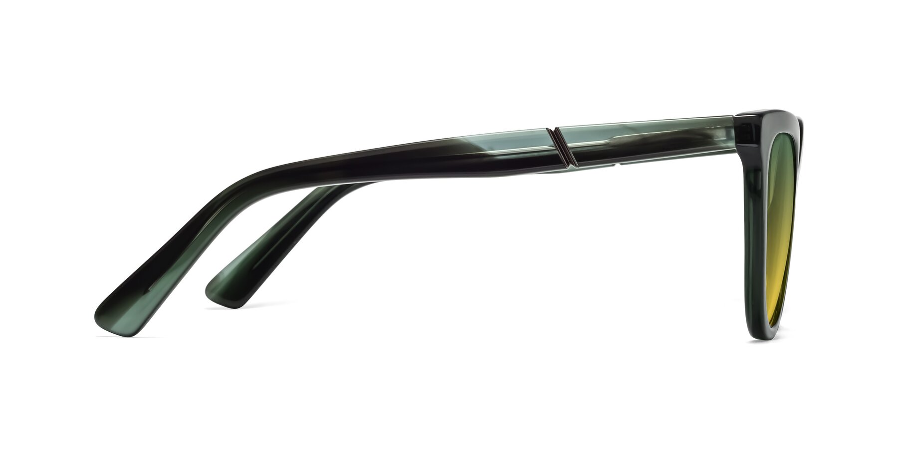 Side of 17287 in Translucent Green with Green / Yellow Gradient Lenses