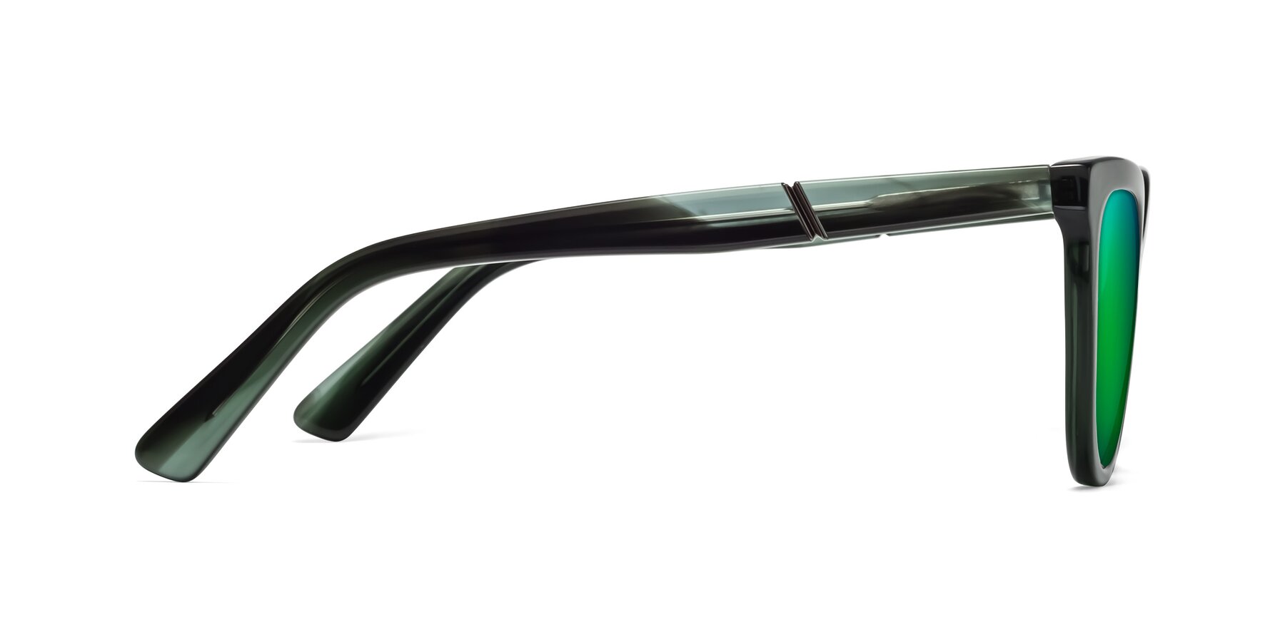 Side of 17287 in Translucent Green with Green Mirrored Lenses