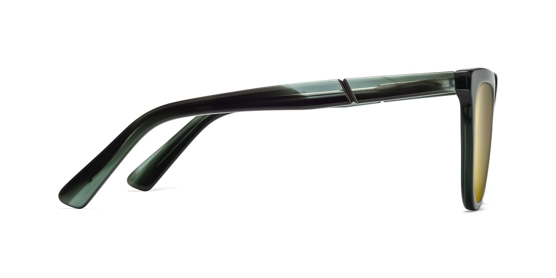 Side of 17287 in Translucent Green with Gold Mirrored Lenses