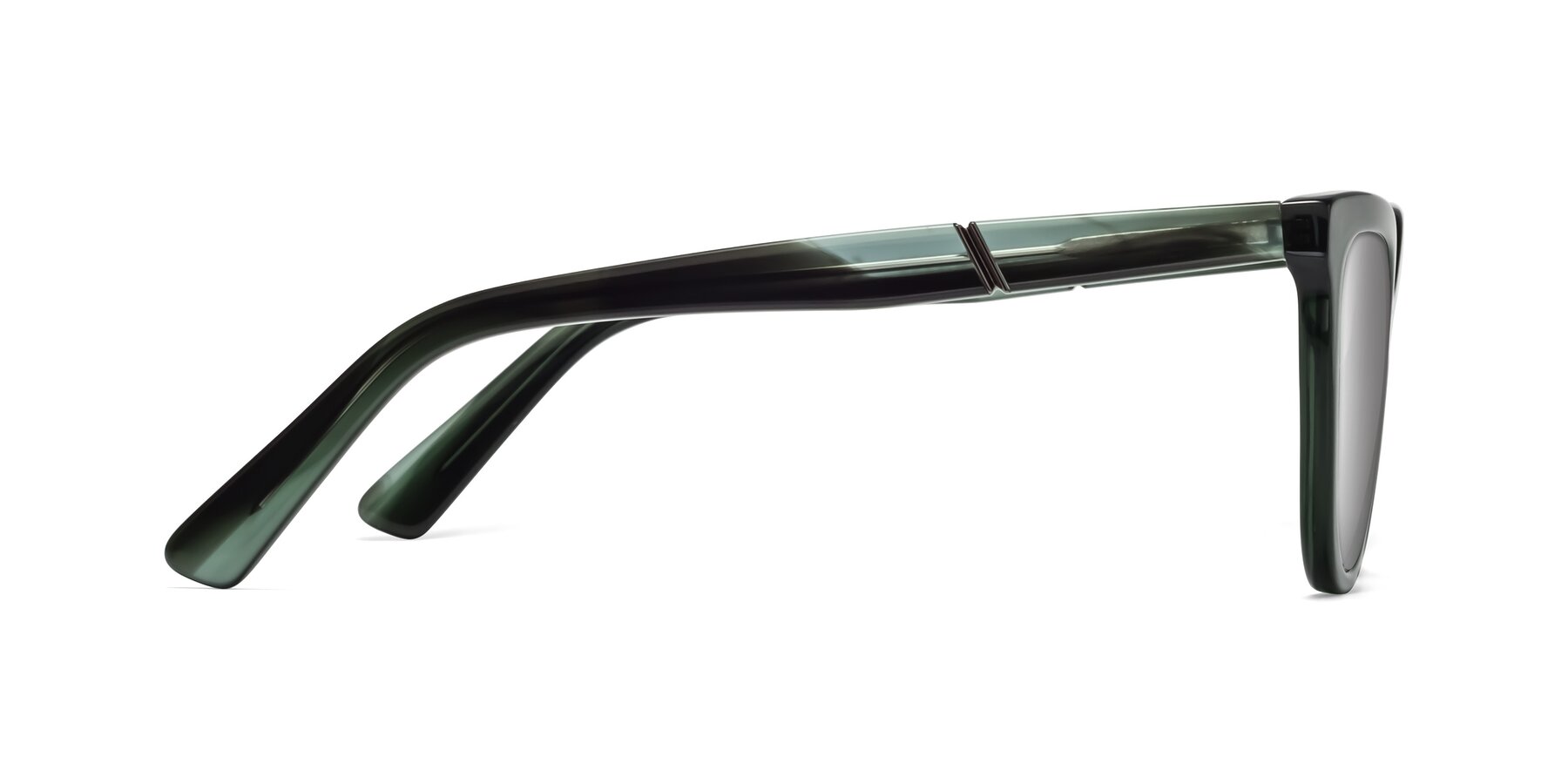 Side of 17287 in Translucent Green with Silver Mirrored Lenses