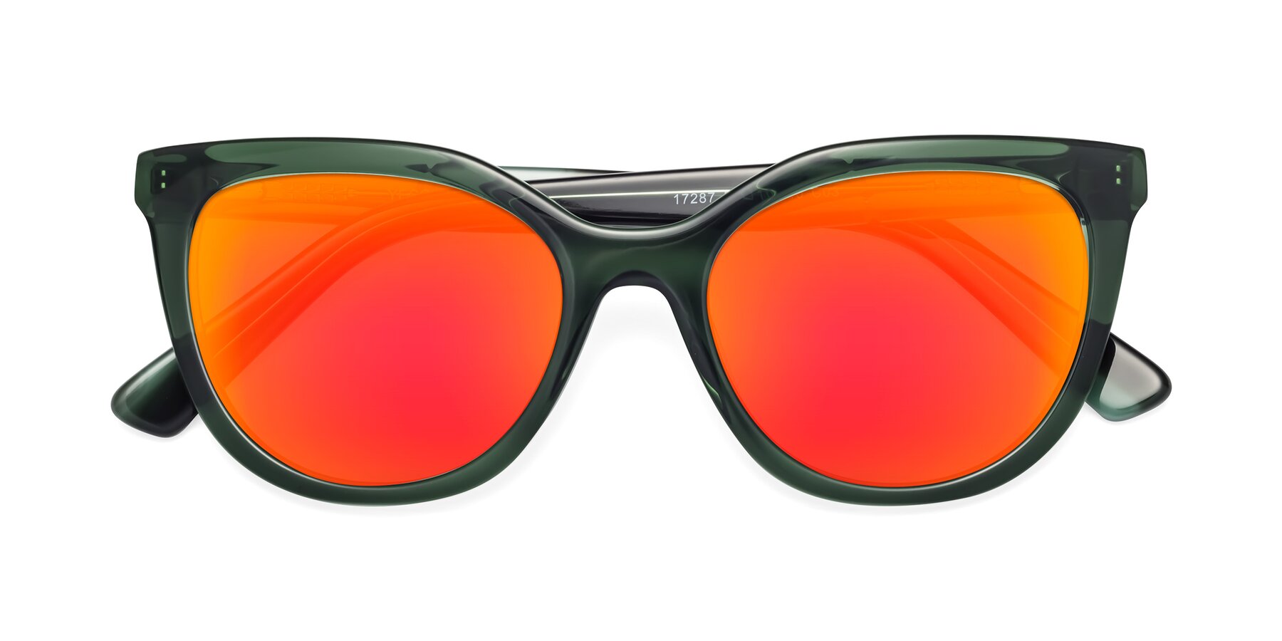 Folded Front of 17287 in Translucent Green with Red Gold Mirrored Lenses