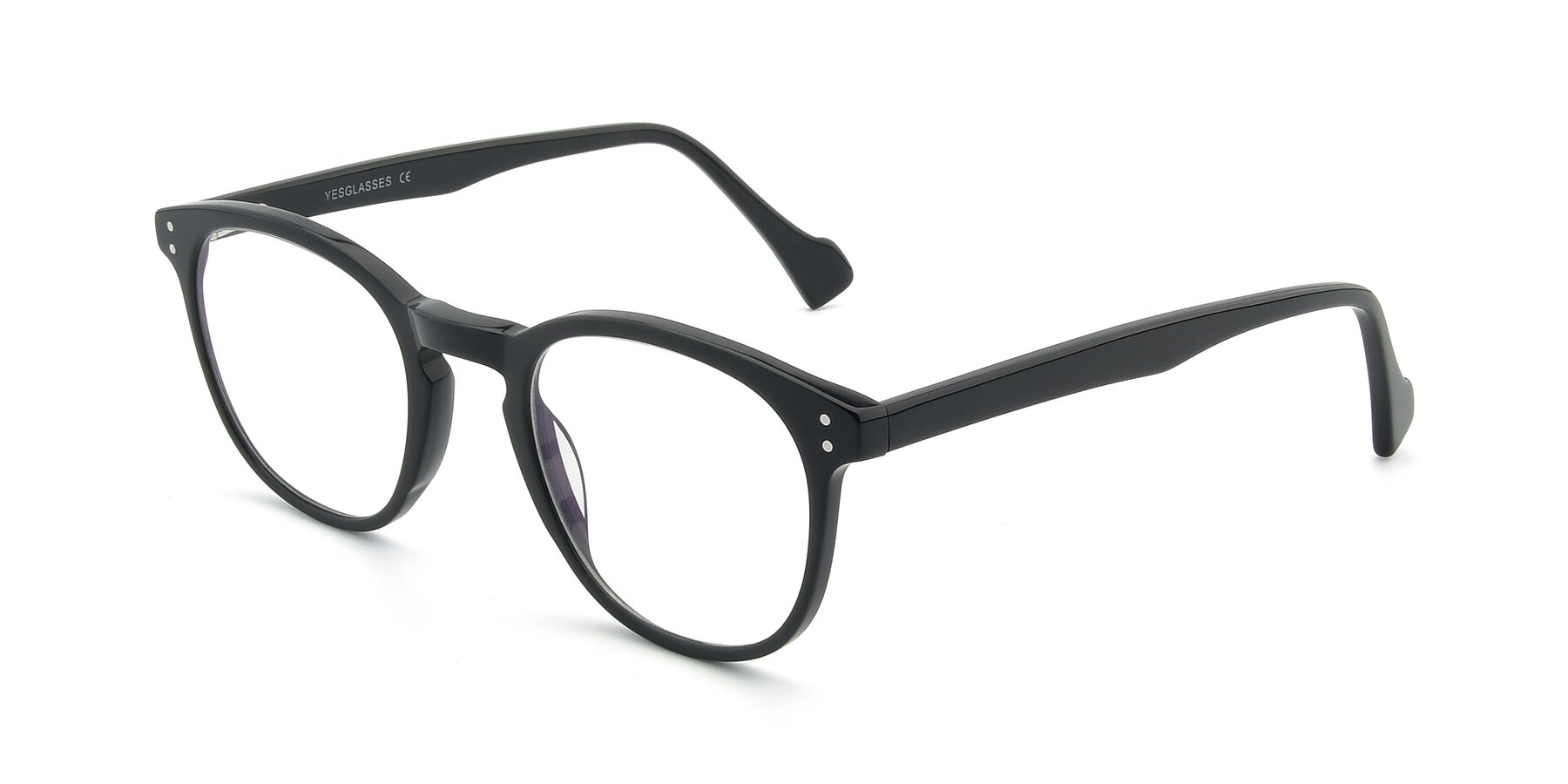 Angle of 17293 in Black with Clear Reading Eyeglass Lenses