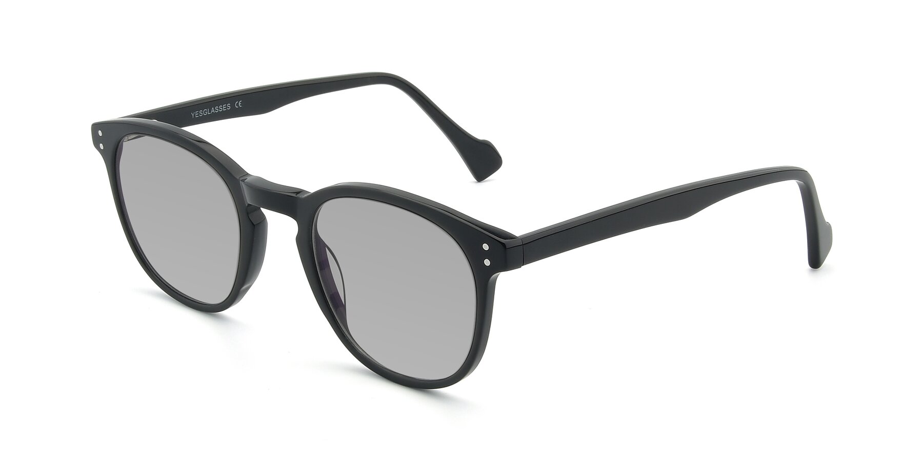 Angle of 17293 in Black with Light Gray Tinted Lenses