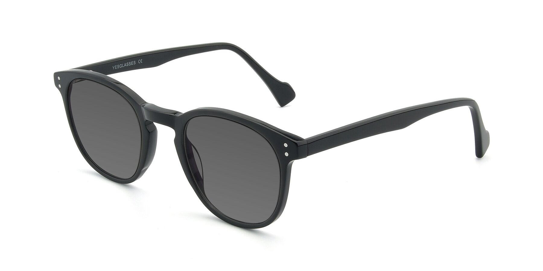 Angle of 17293 in Black with Medium Gray Tinted Lenses