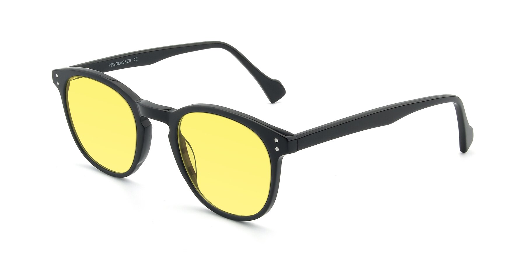 Angle of 17293 in Black with Medium Yellow Tinted Lenses