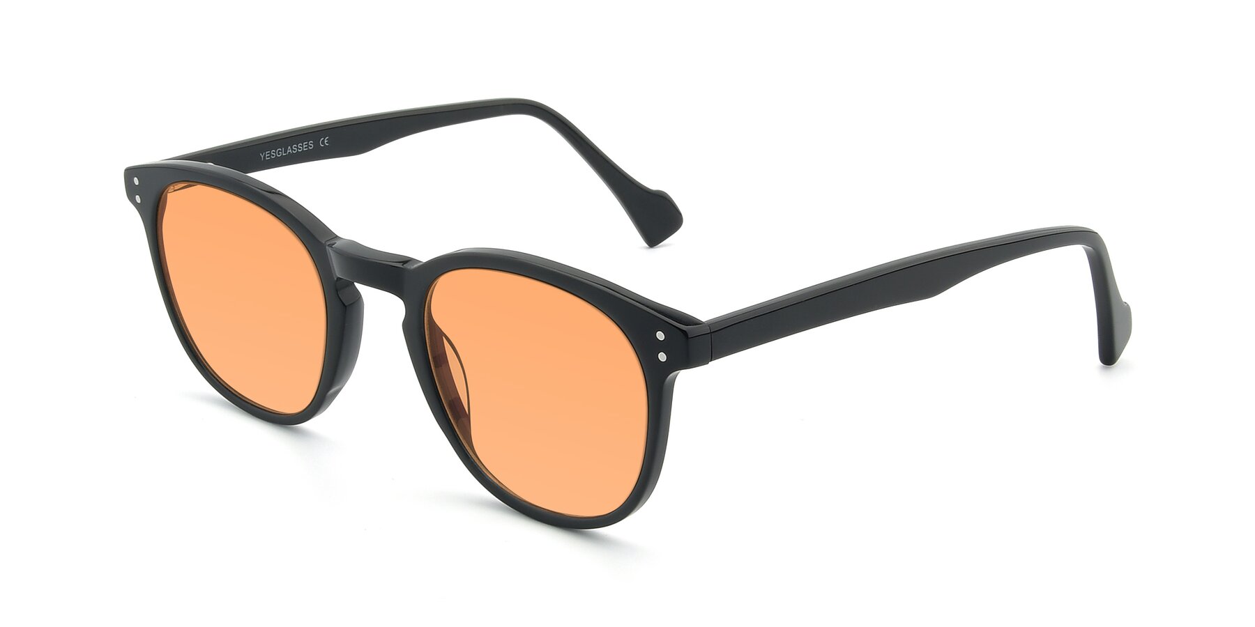 Angle of 17293 in Black with Medium Orange Tinted Lenses