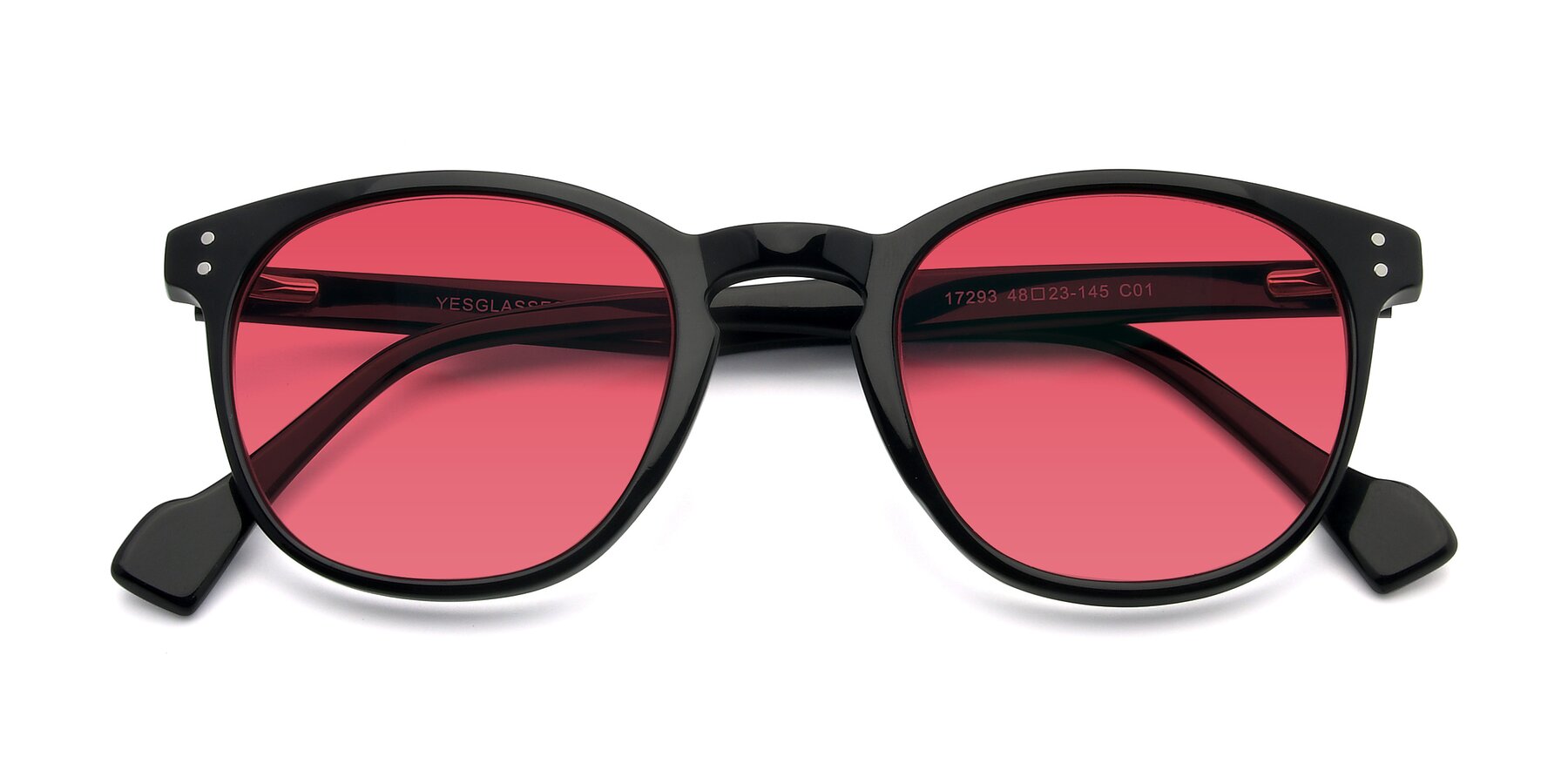 Folded Front of 17293 in Black with Red Tinted Lenses