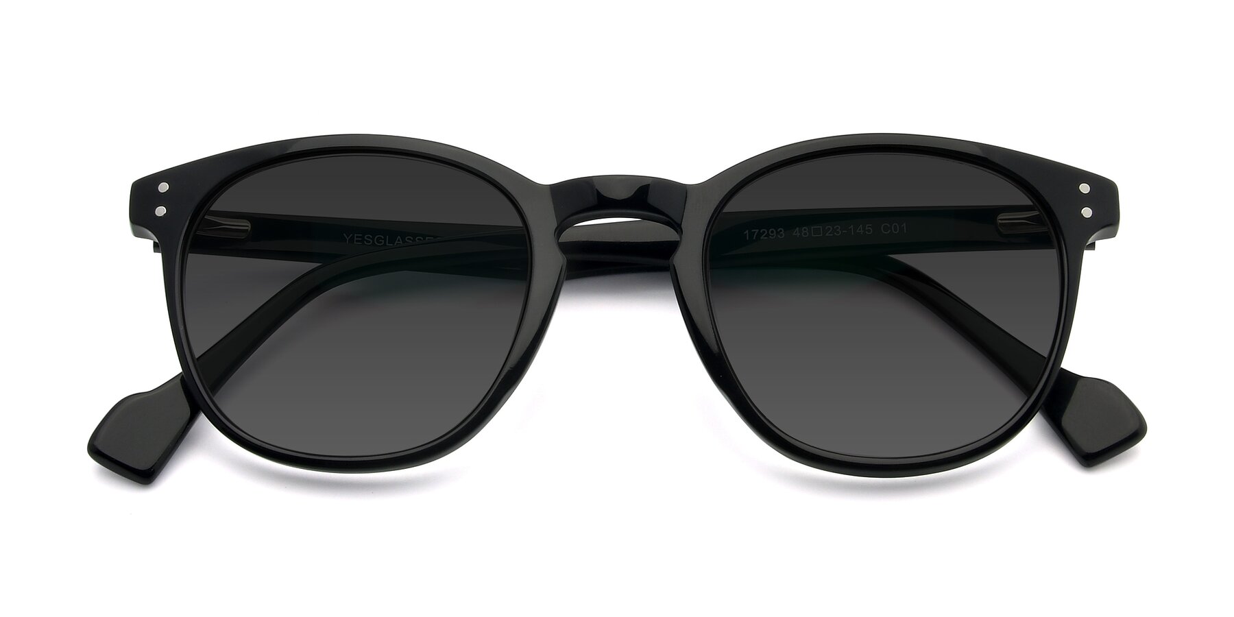 Folded Front of 17293 in Black with Gray Tinted Lenses