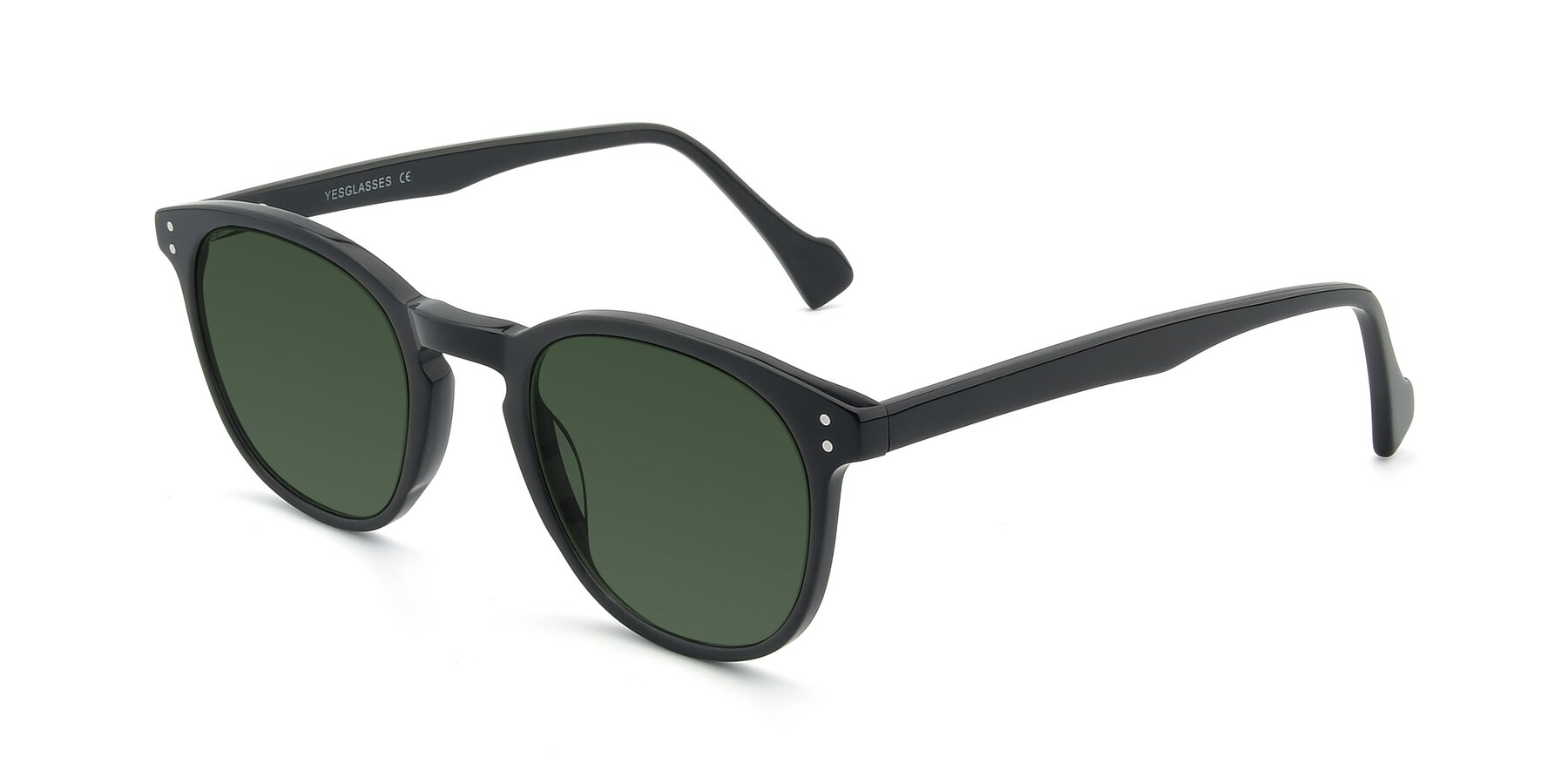 Angle of 17293 in Black with Green Tinted Lenses