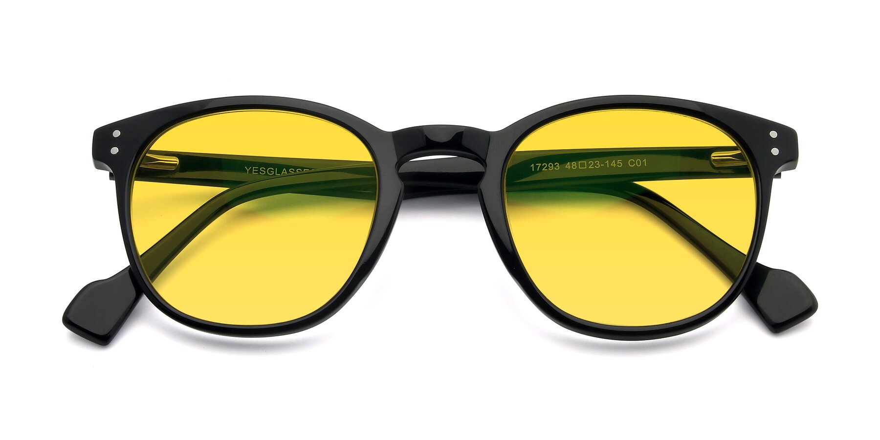 Folded Front of 17293 in Black with Yellow Tinted Lenses