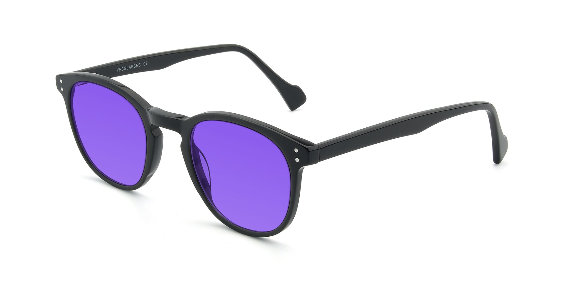 Angle of 17293 in Black with Purple Tinted Lenses