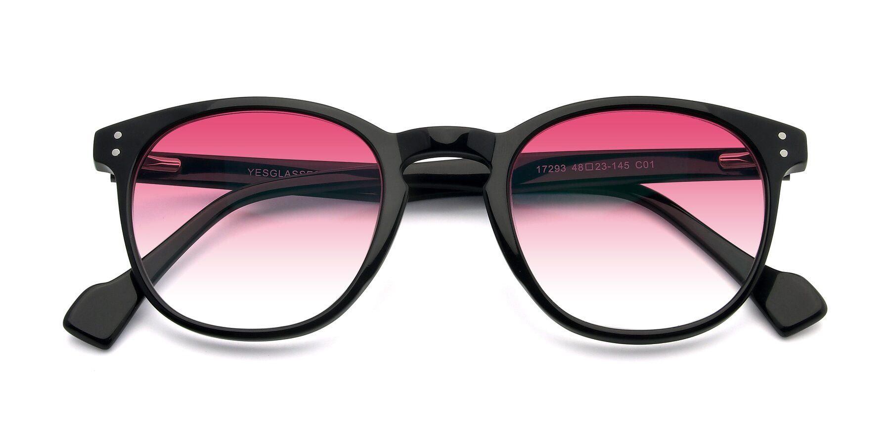 Folded Front of 17293 in Black with Pink Gradient Lenses