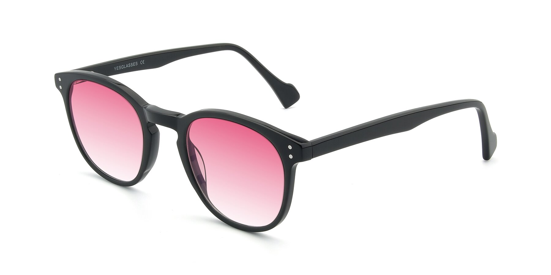 Angle of 17293 in Black with Pink Gradient Lenses