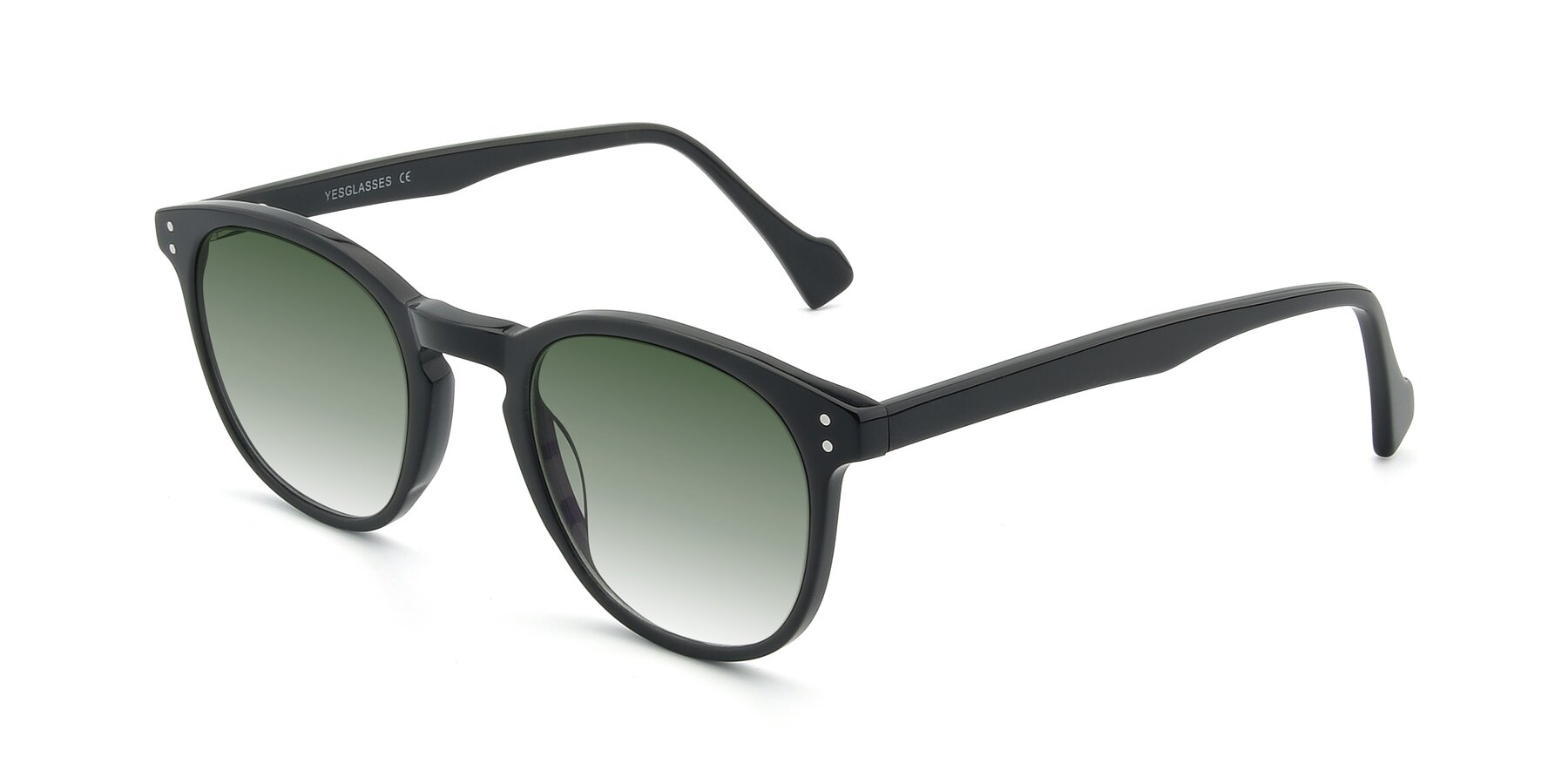 Angle of 17293 in Black with Green Gradient Lenses