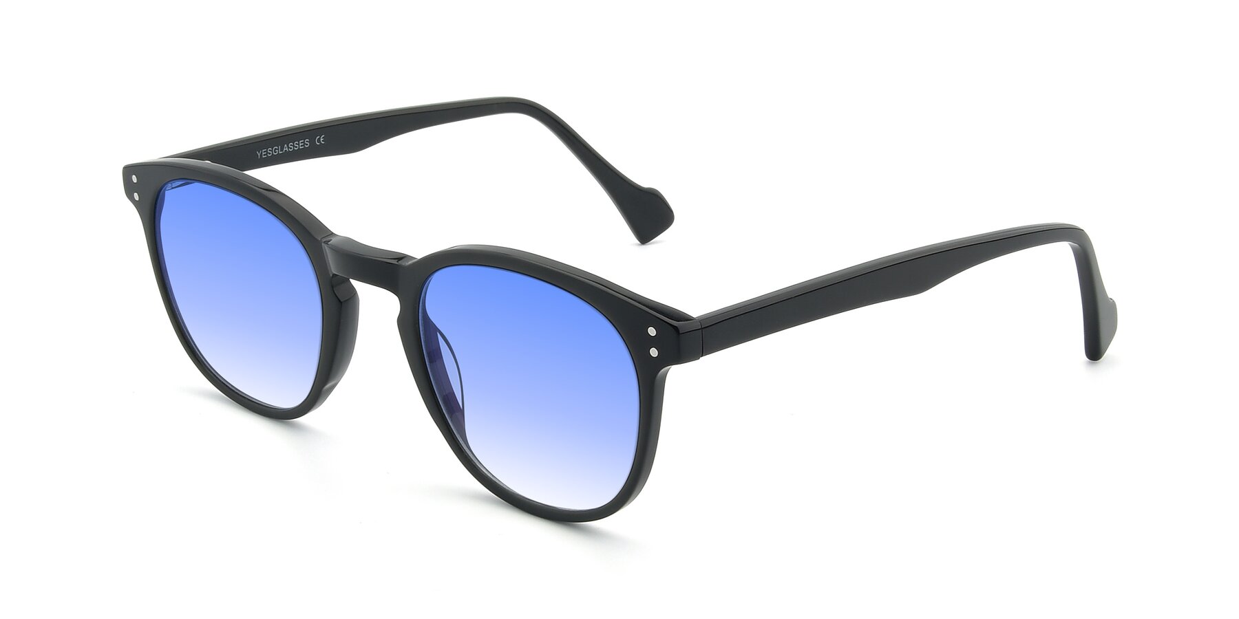 Angle of 17293 in Black with Blue Gradient Lenses