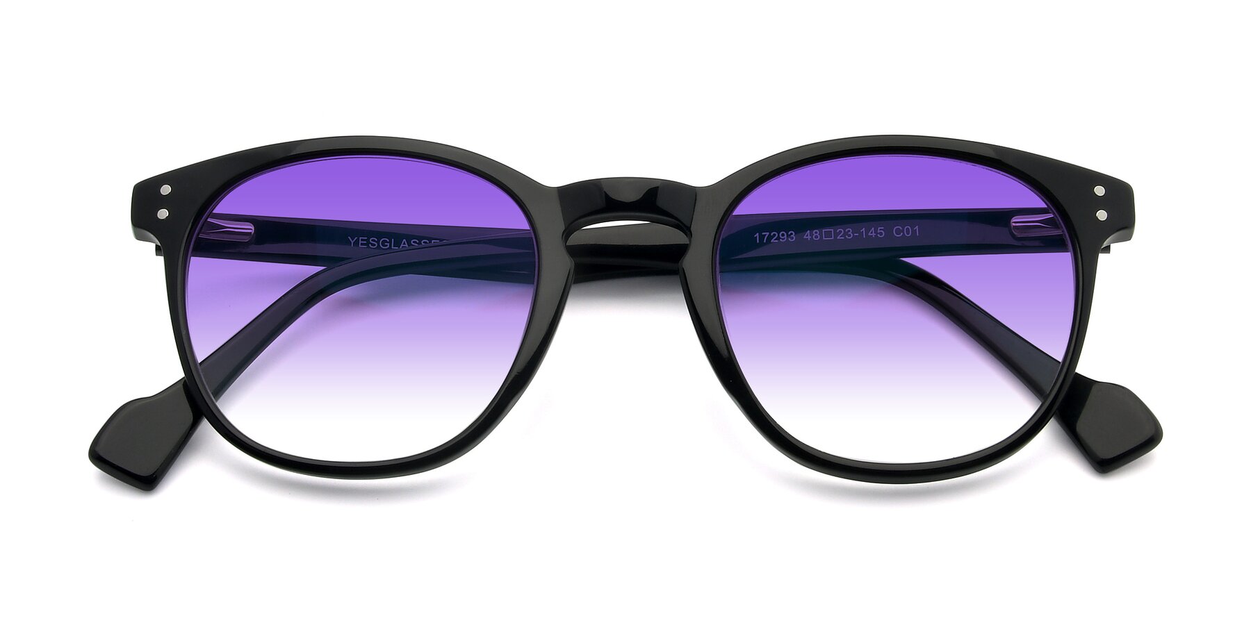 Folded Front of 17293 in Black with Purple Gradient Lenses