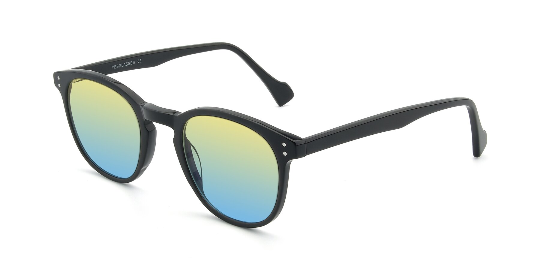 Angle of 17293 in Black with Yellow / Blue Gradient Lenses
