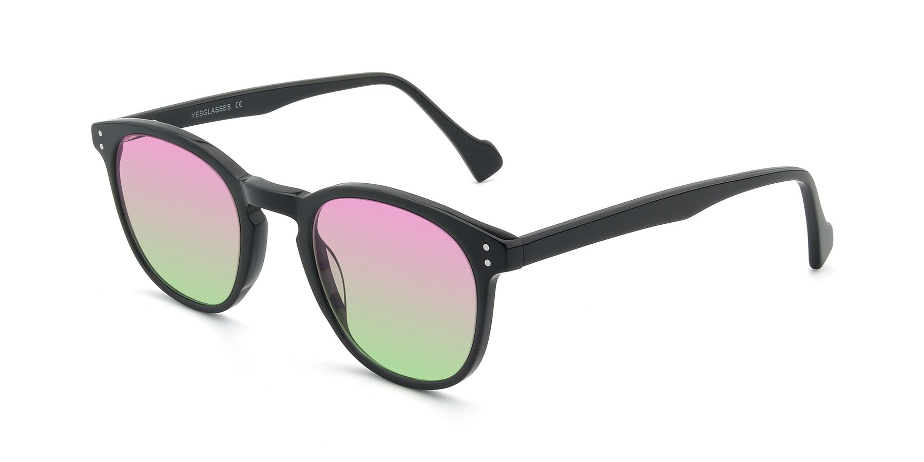 Angle of 17293 in Black with Pink / Green Gradient Lenses