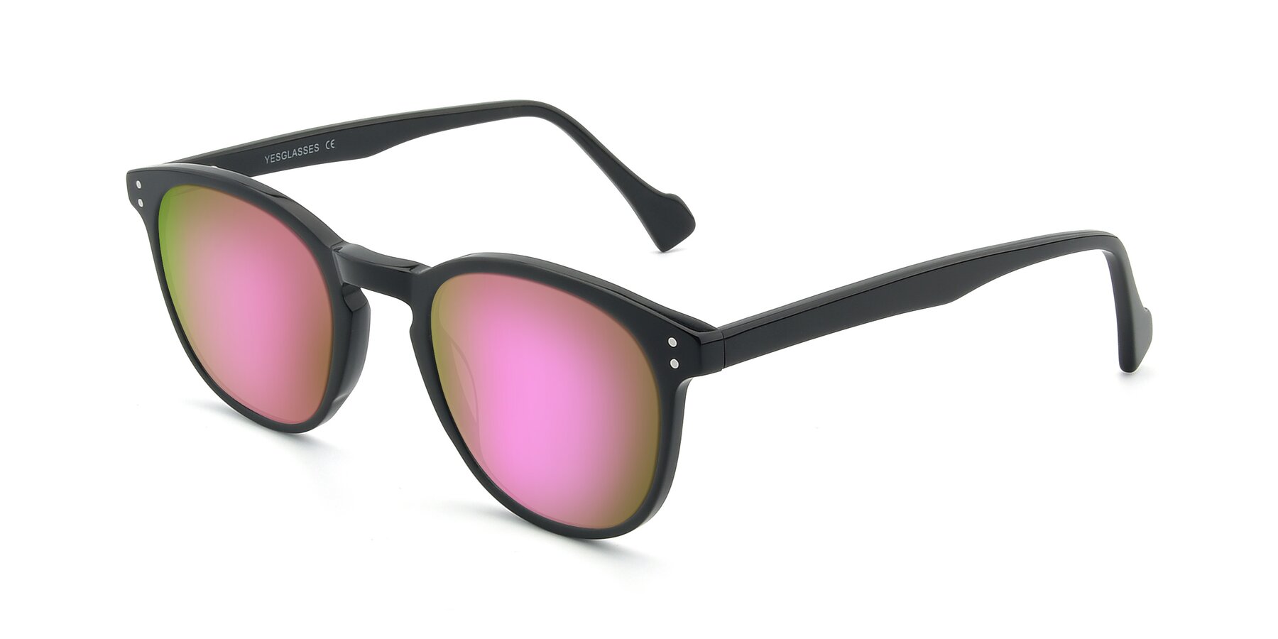 Angle of 17293 in Black with Pink Mirrored Lenses