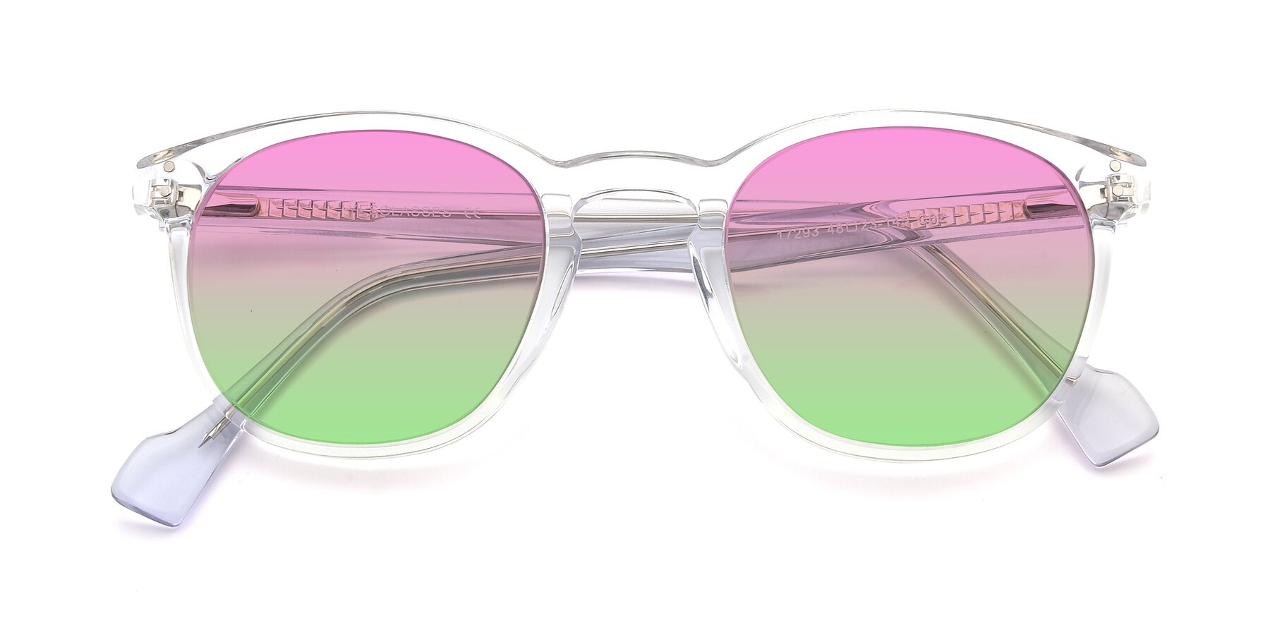 Folded Front of 17293 in Clear with Pink / Green Gradient Lenses