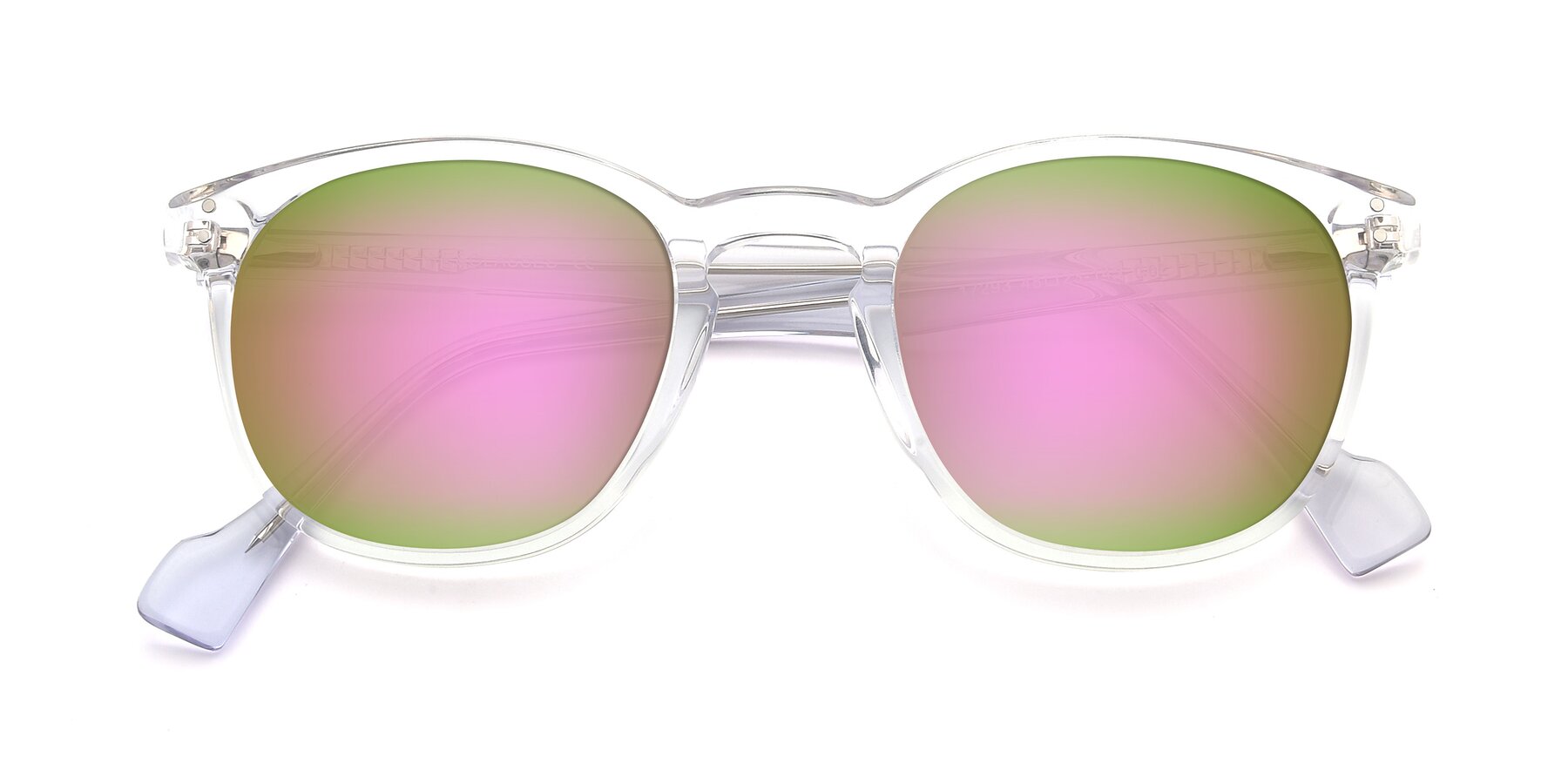 Folded Front of 17293 in Clear with Pink Mirrored Lenses