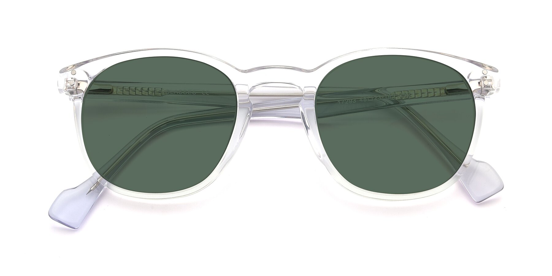 Folded Front of 17293 in Clear with Green Polarized Lenses
