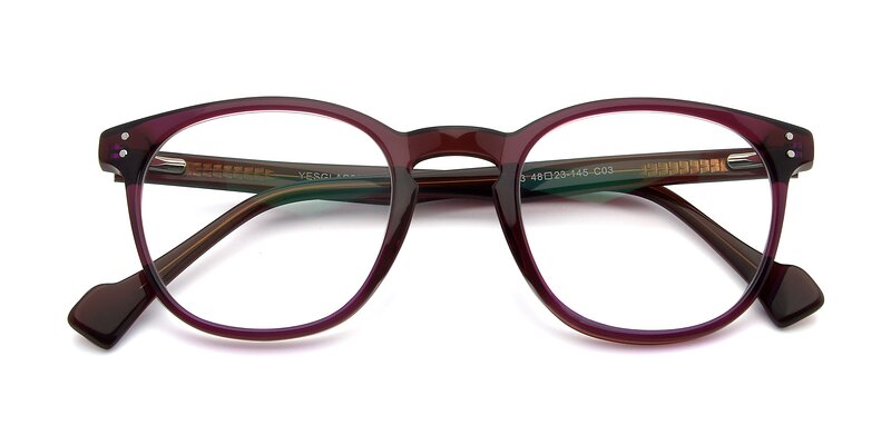 Violet Hipster Keyhole Bridge Acetate Eyeglasses 17293 