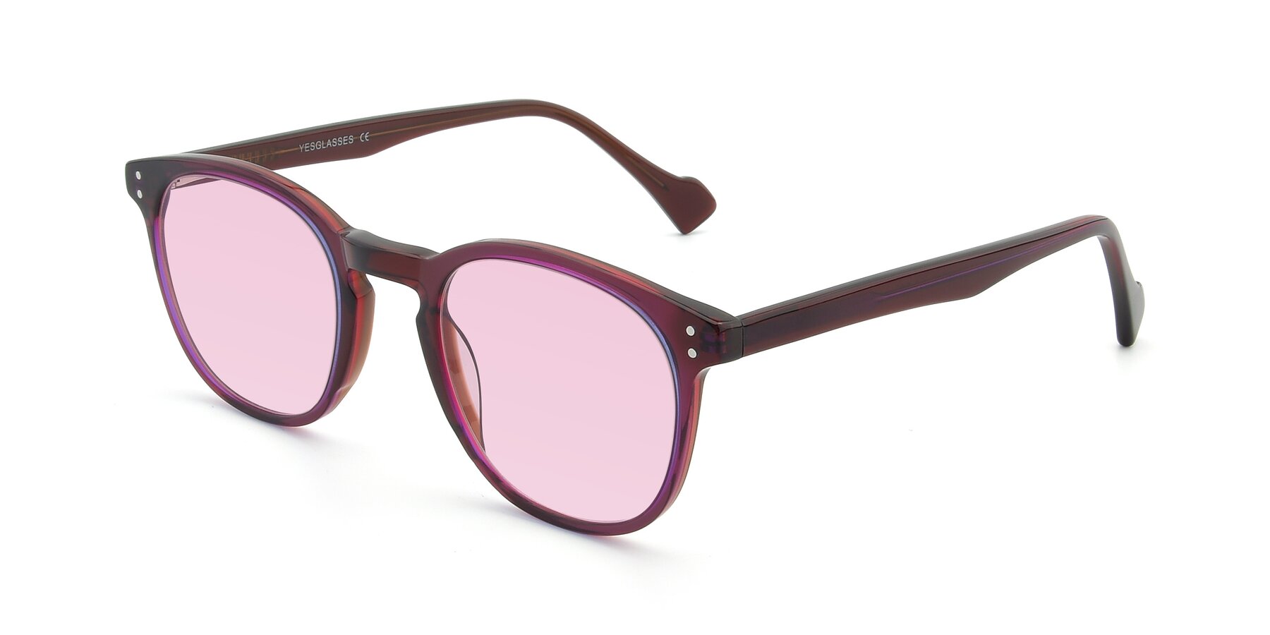 Angle of 17293 in Violet with Light Pink Tinted Lenses