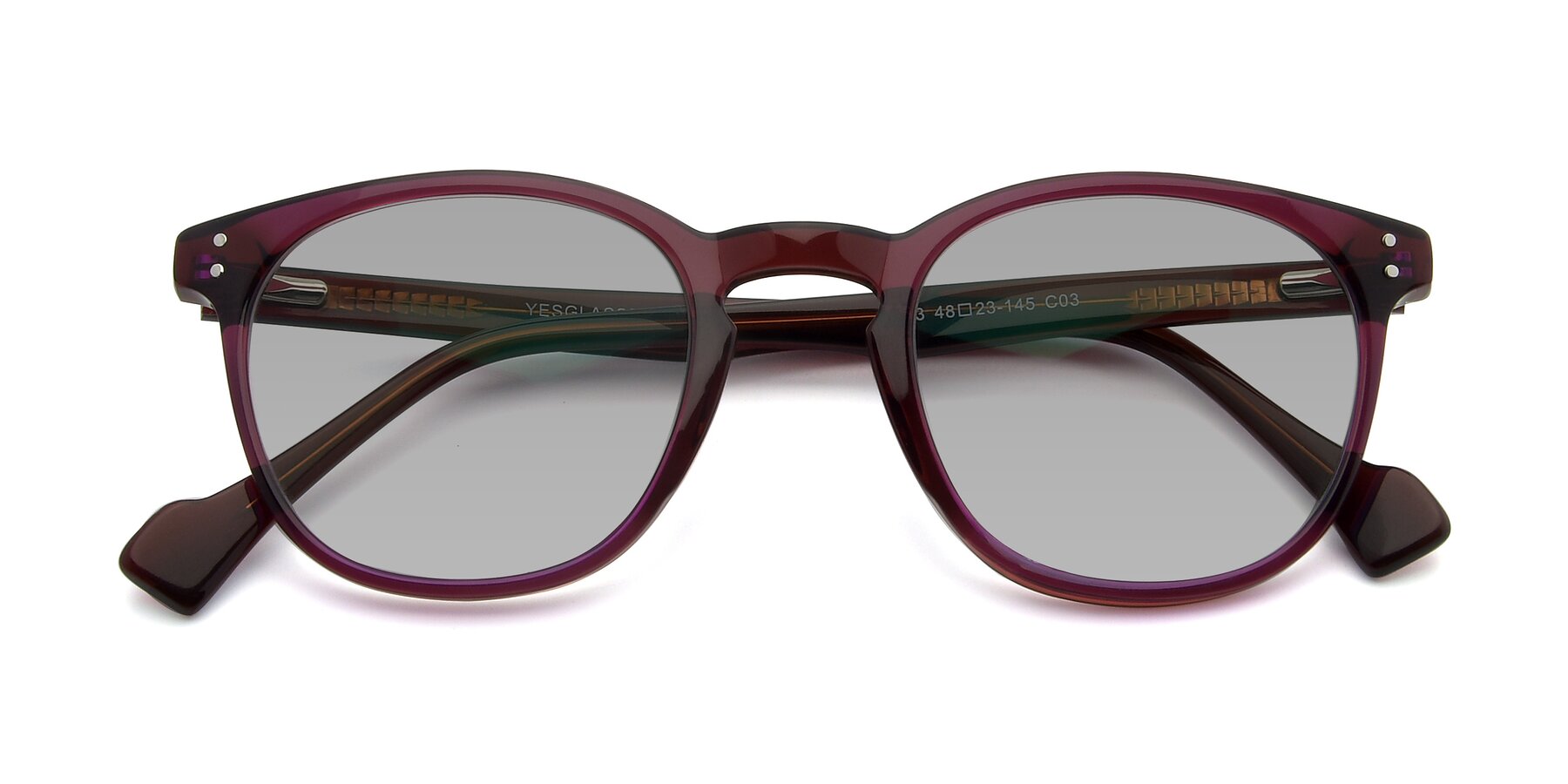 Folded Front of 17293 in Violet with Light Gray Tinted Lenses