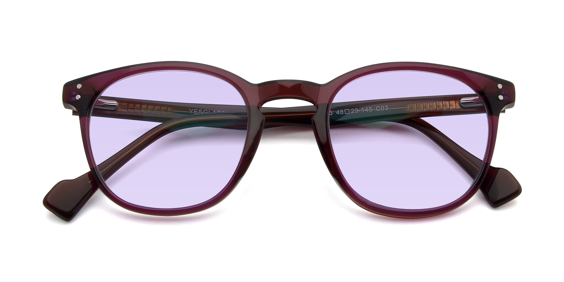 Folded Front of 17293 in Violet with Light Purple Tinted Lenses