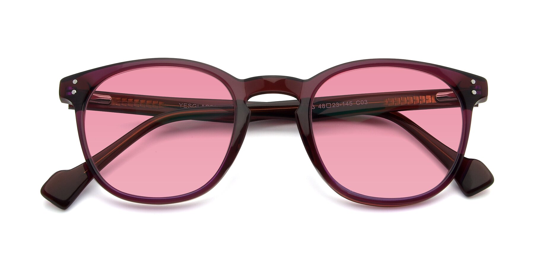 Folded Front of 17293 in Violet with Pink Tinted Lenses