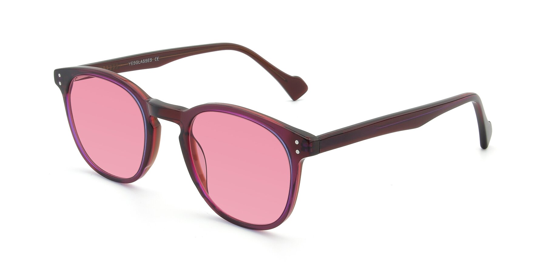 Angle of 17293 in Violet with Pink Tinted Lenses