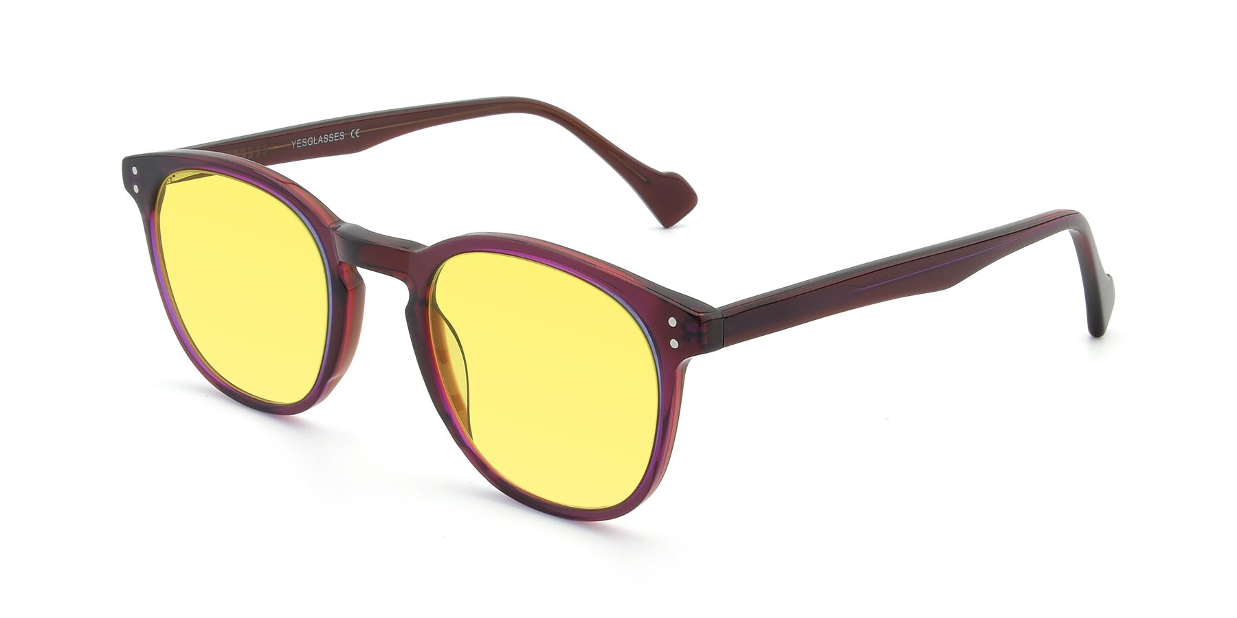 Angle of 17293 in Violet with Medium Yellow Tinted Lenses